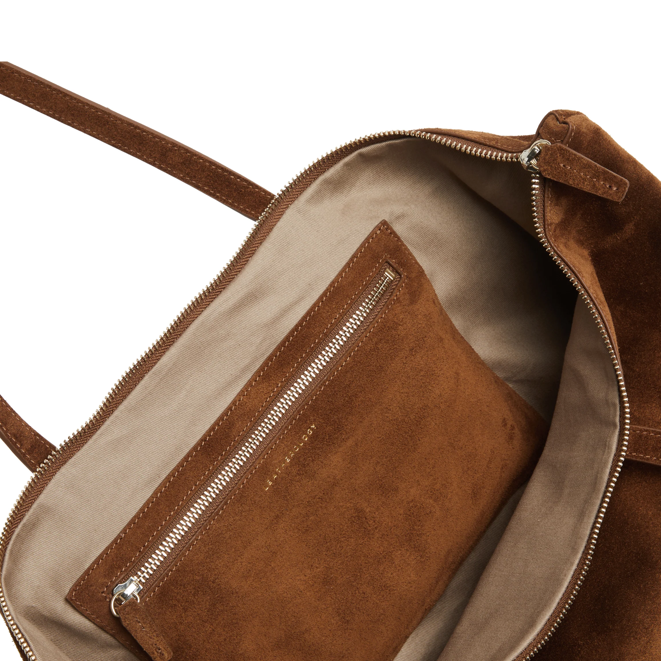 Aleena Soft Zippered Tote Russet Suede - Image 2