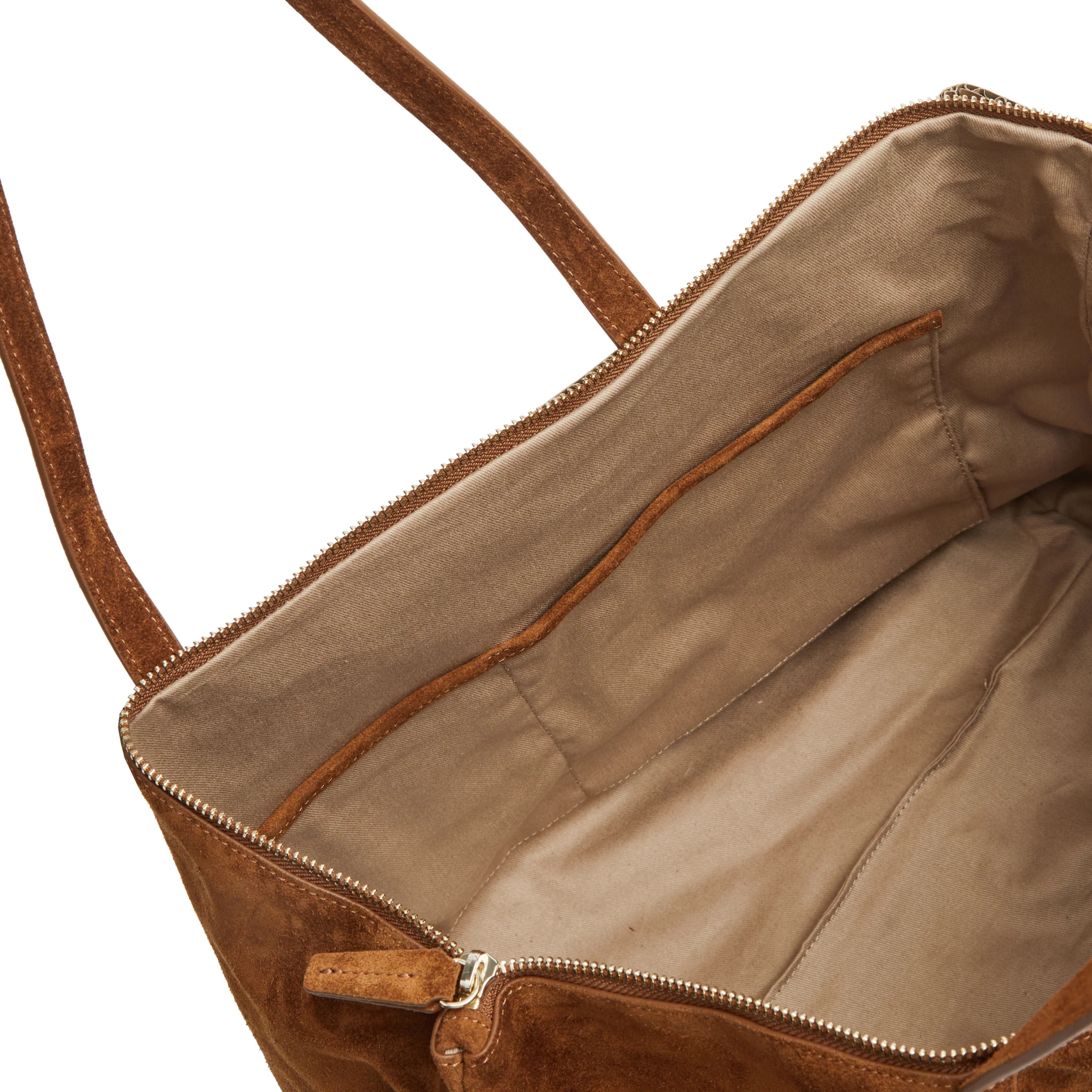 Aleena Soft Zippered Tote Russet Suede - Image 3