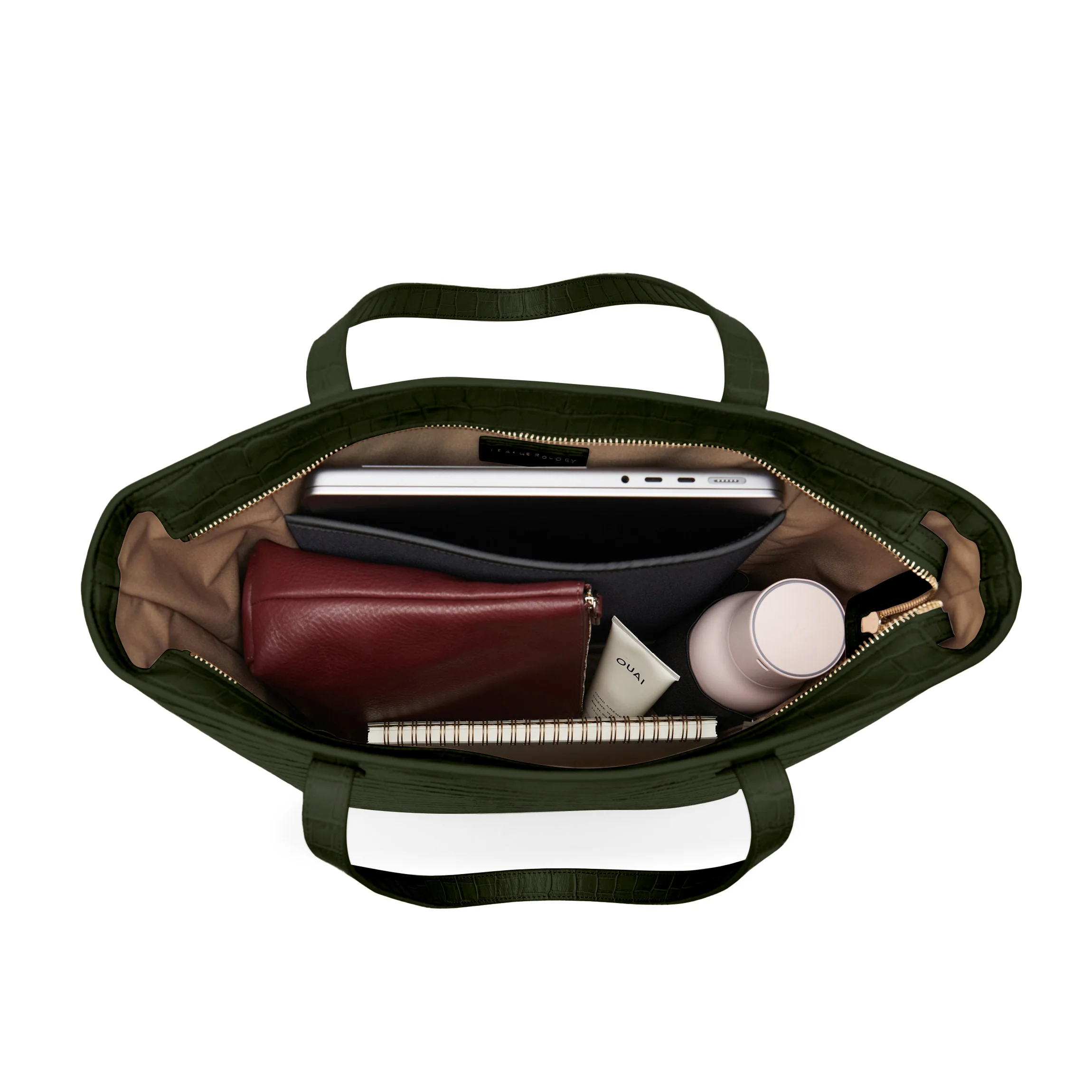 Alex Vertical Work Tote Forest Croc - Image 5