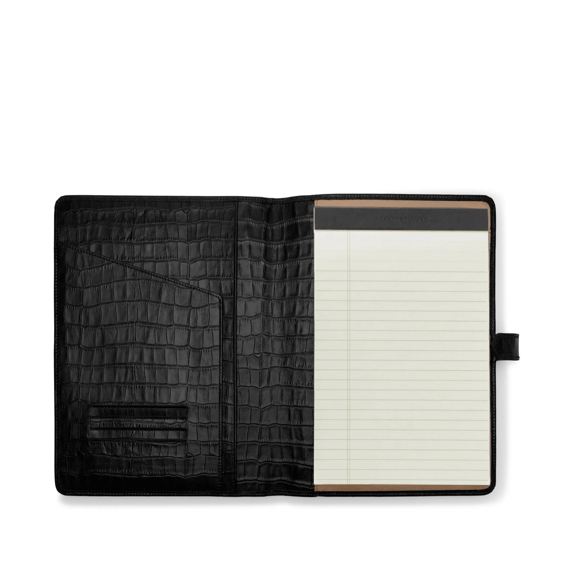 B5 Snap Padfolio Black Croc