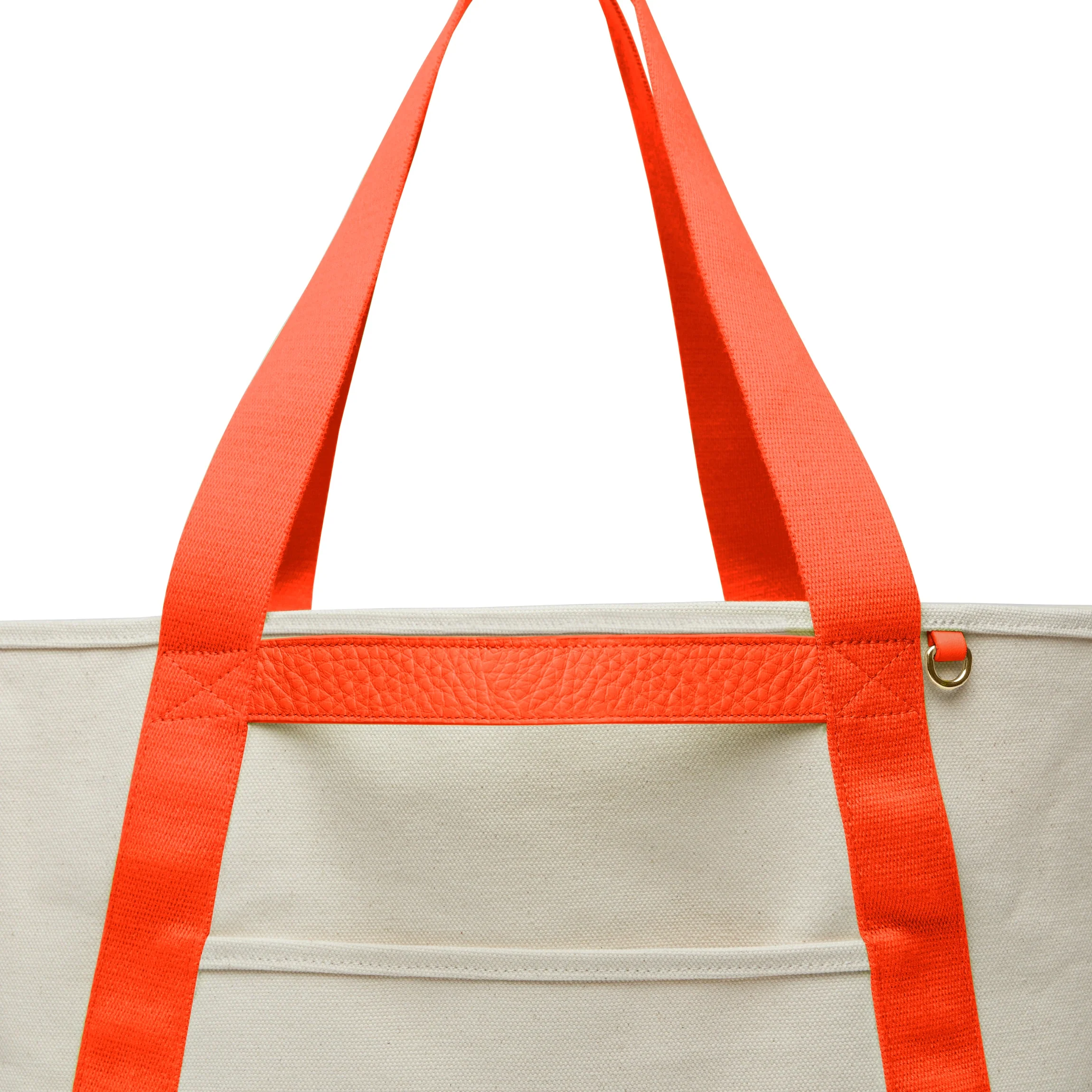 Canvas Beach Tote Natural Canvas/Clementine - Image 5