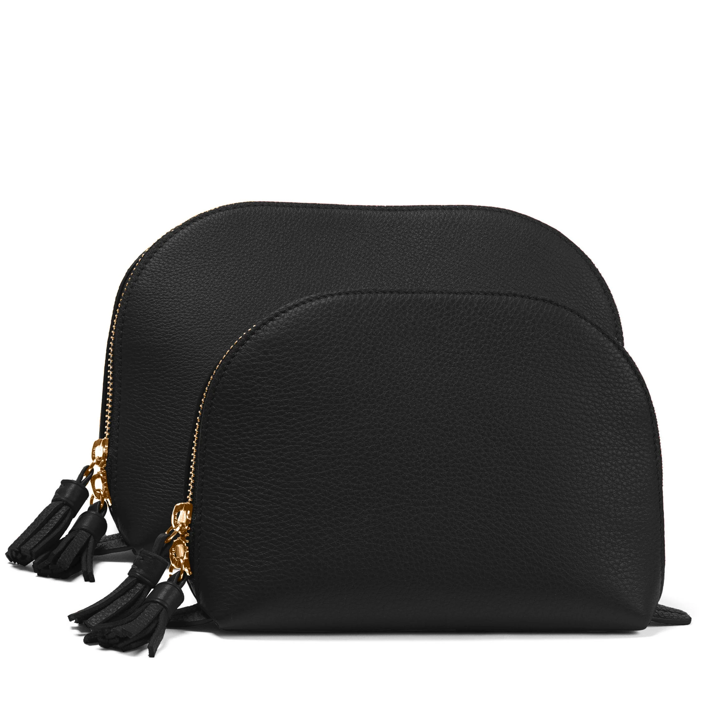 Clamshell Makeup Bag Set Black Pebble