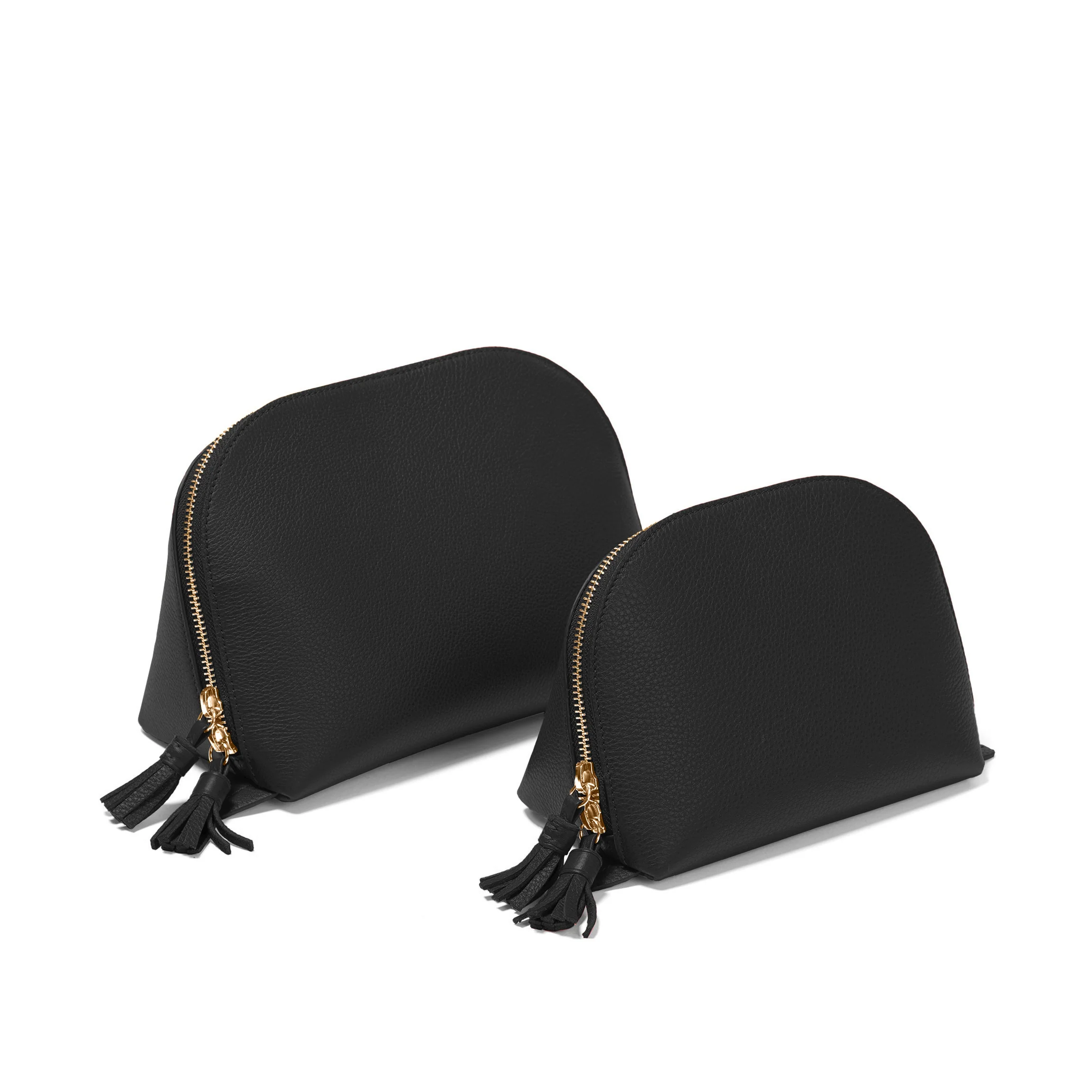 Clamshell Makeup Bag Set Black Pebble - Image 2