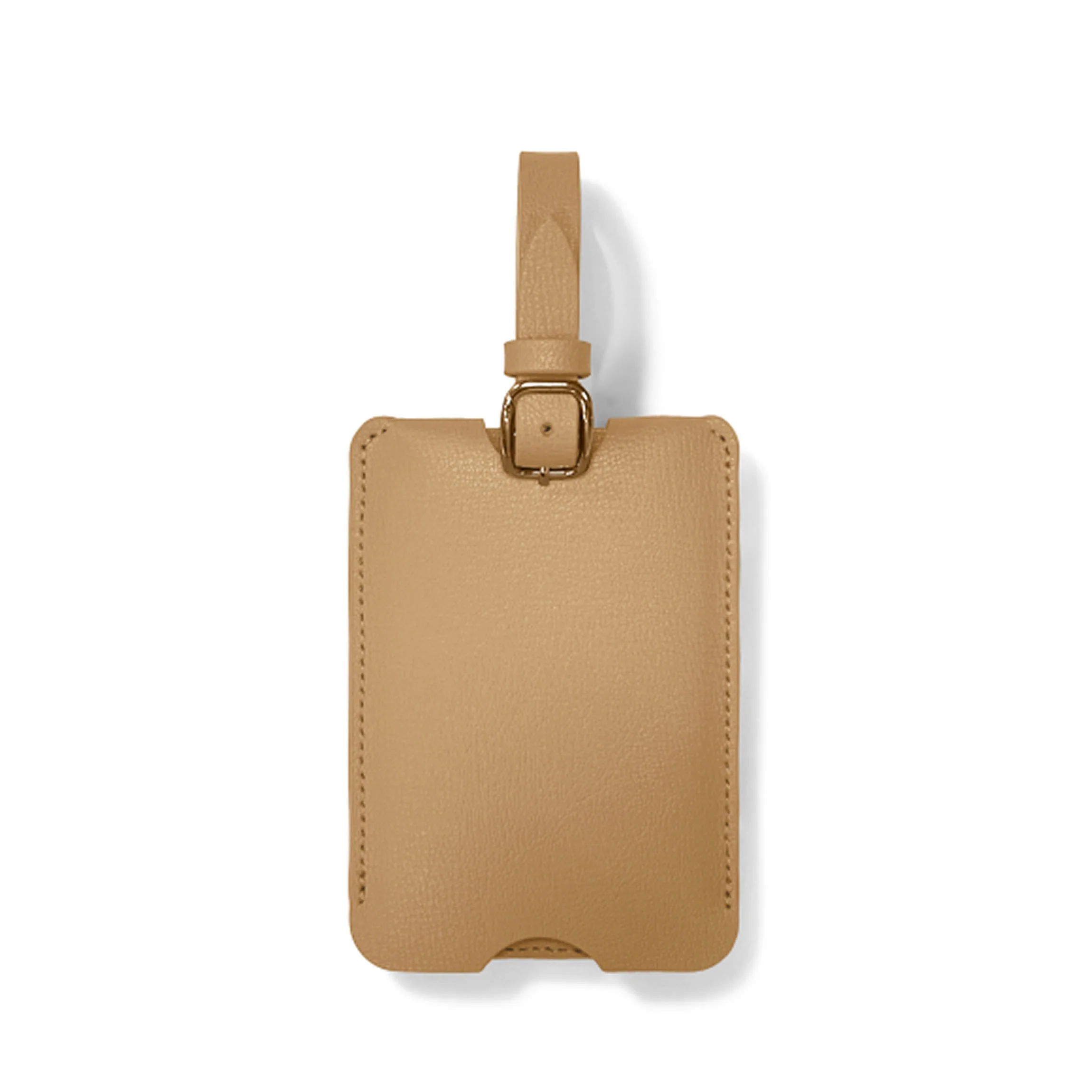 Deluxe Luggage Tag Double Sided Tan/Beige