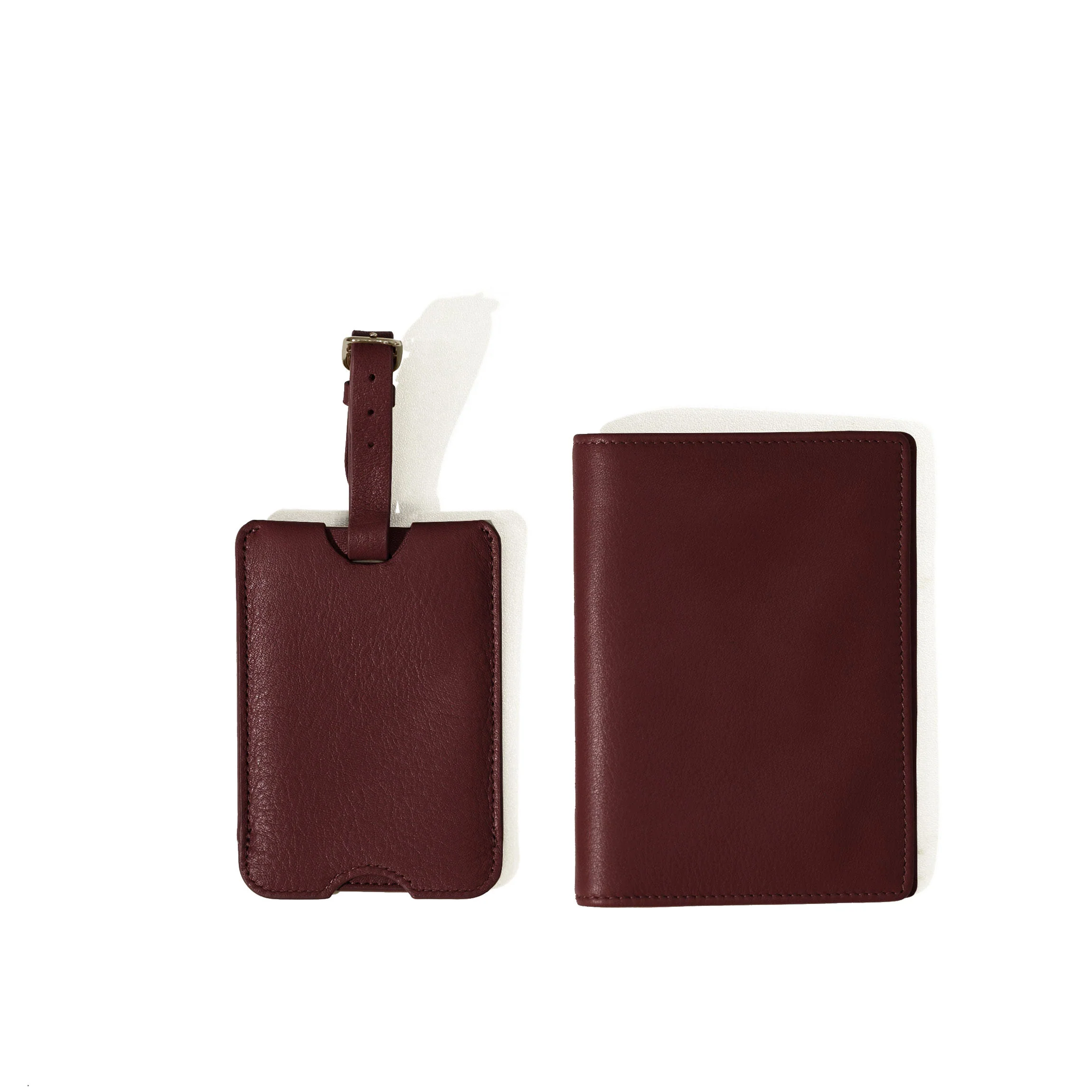 Deluxe Passport Cover + Luggage Tag Set Bordeaux - Image 3