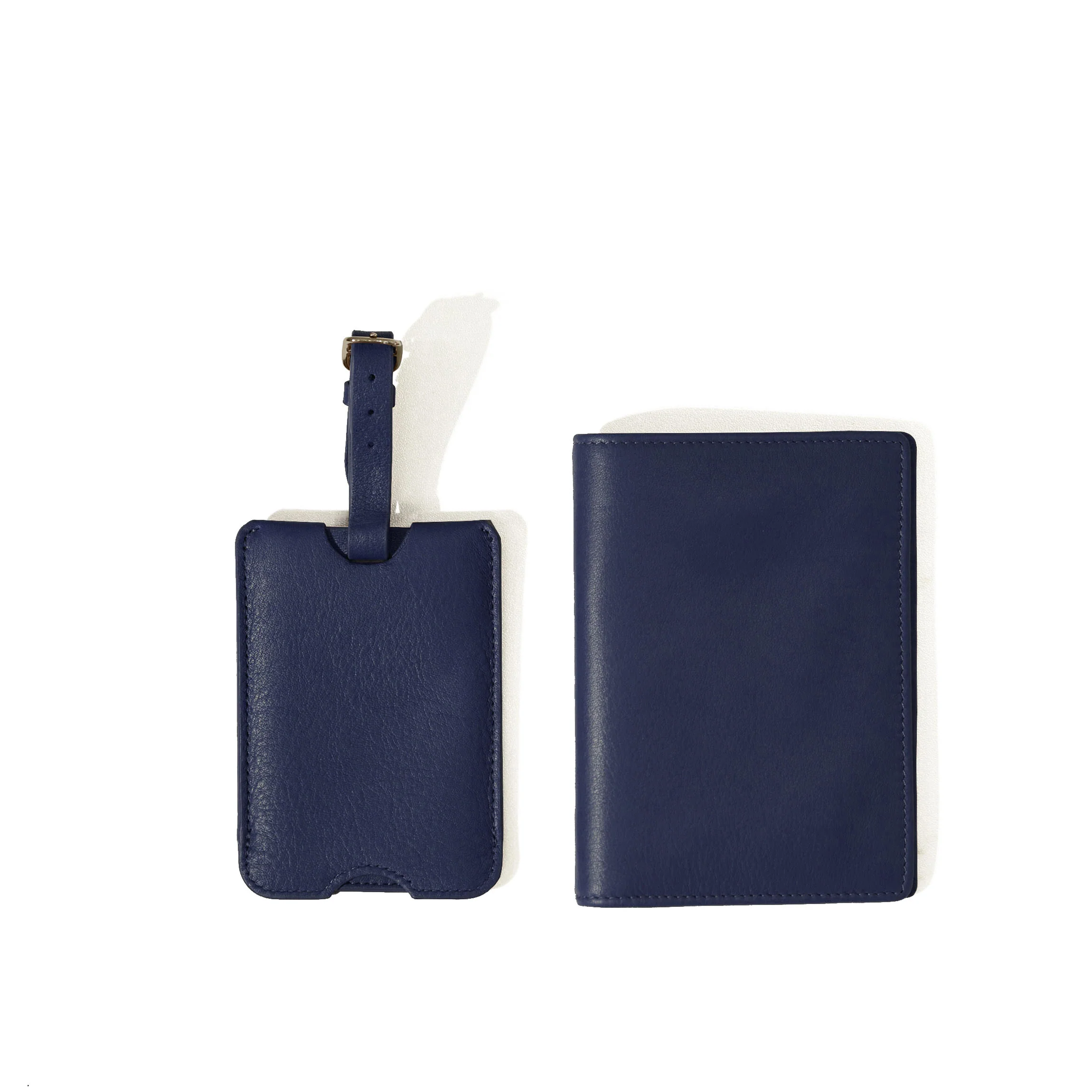 Deluxe Passport Cover + Luggage Tag Set Navy Blue - Image 3
