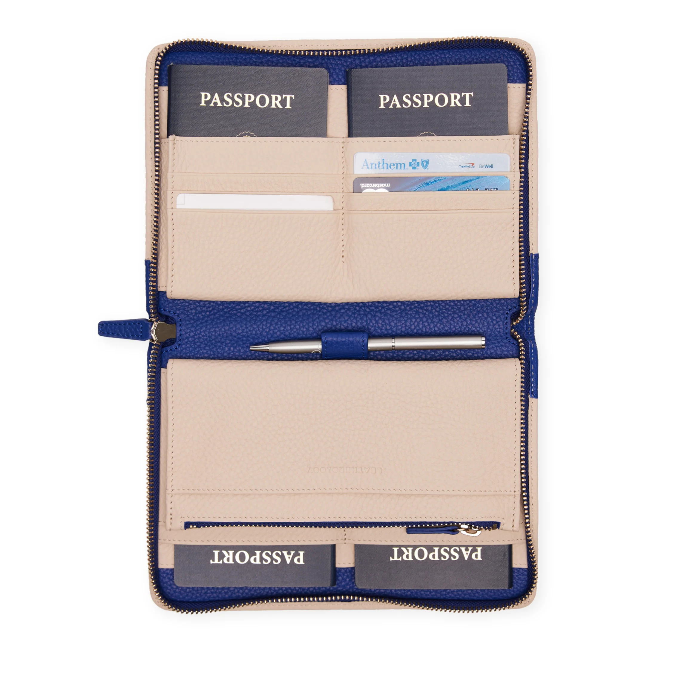 Family Passport Holder Sand/Regatta Blue - Image 2