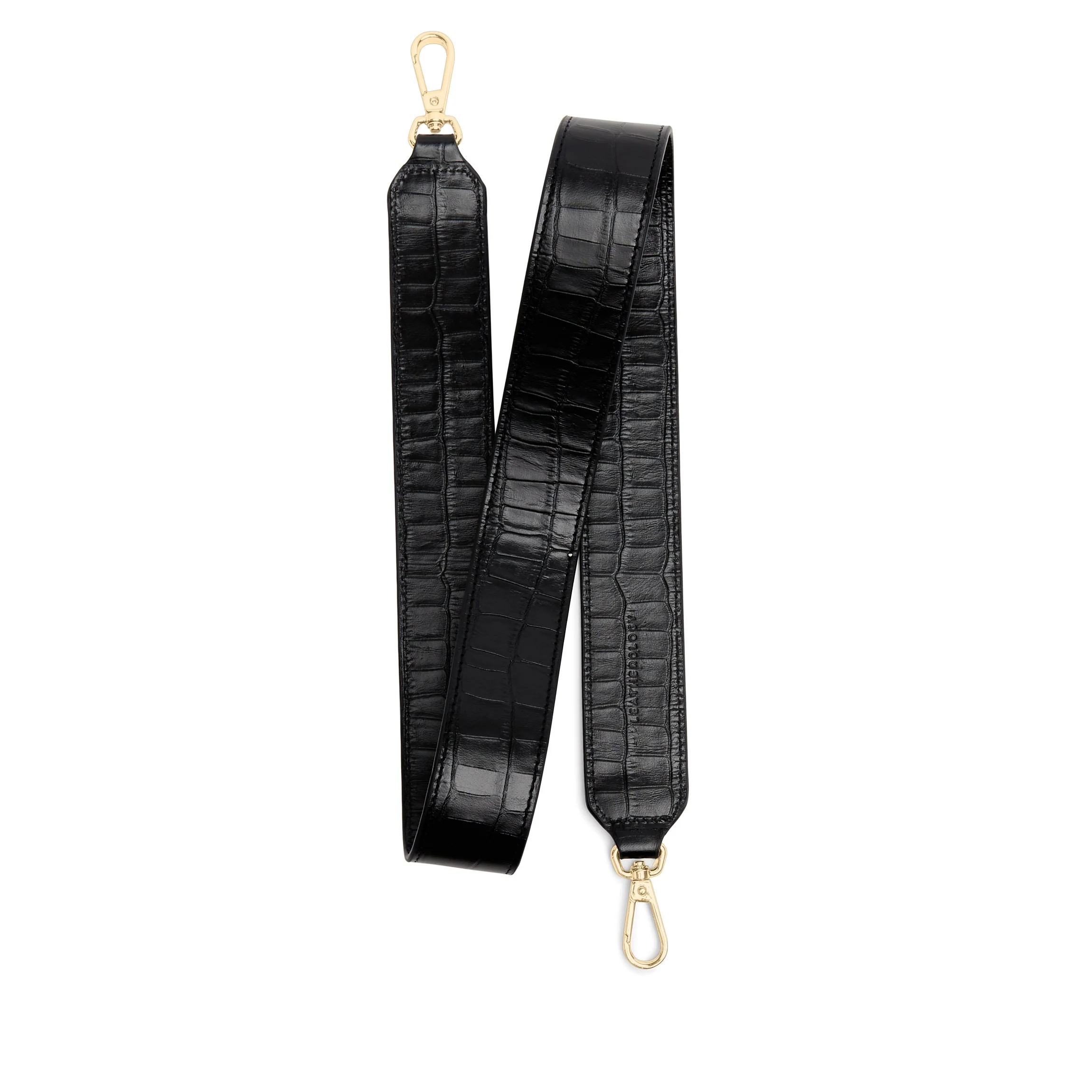 Guitar Short Strap Black Croc