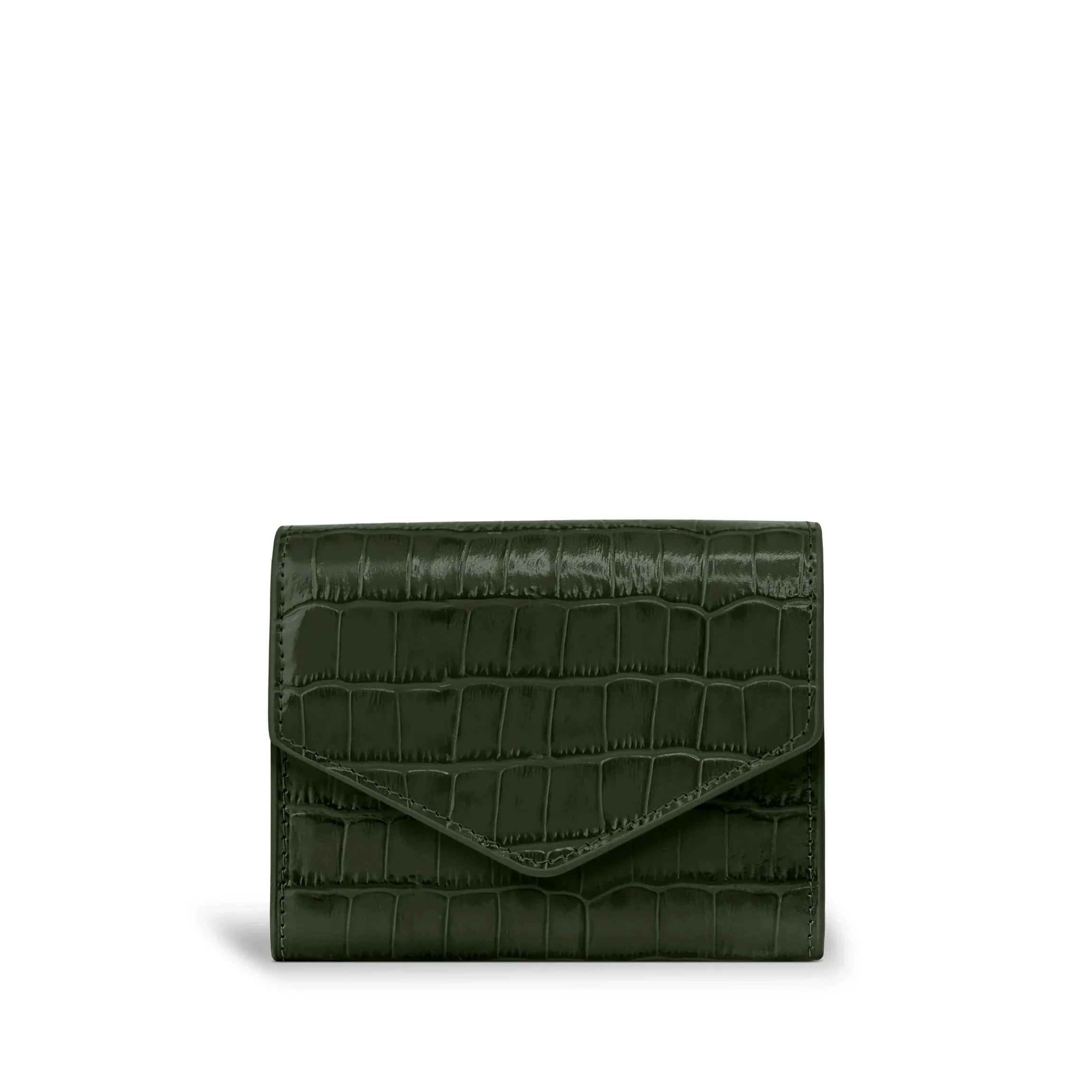 Haven Compact Wallet Forest Croc