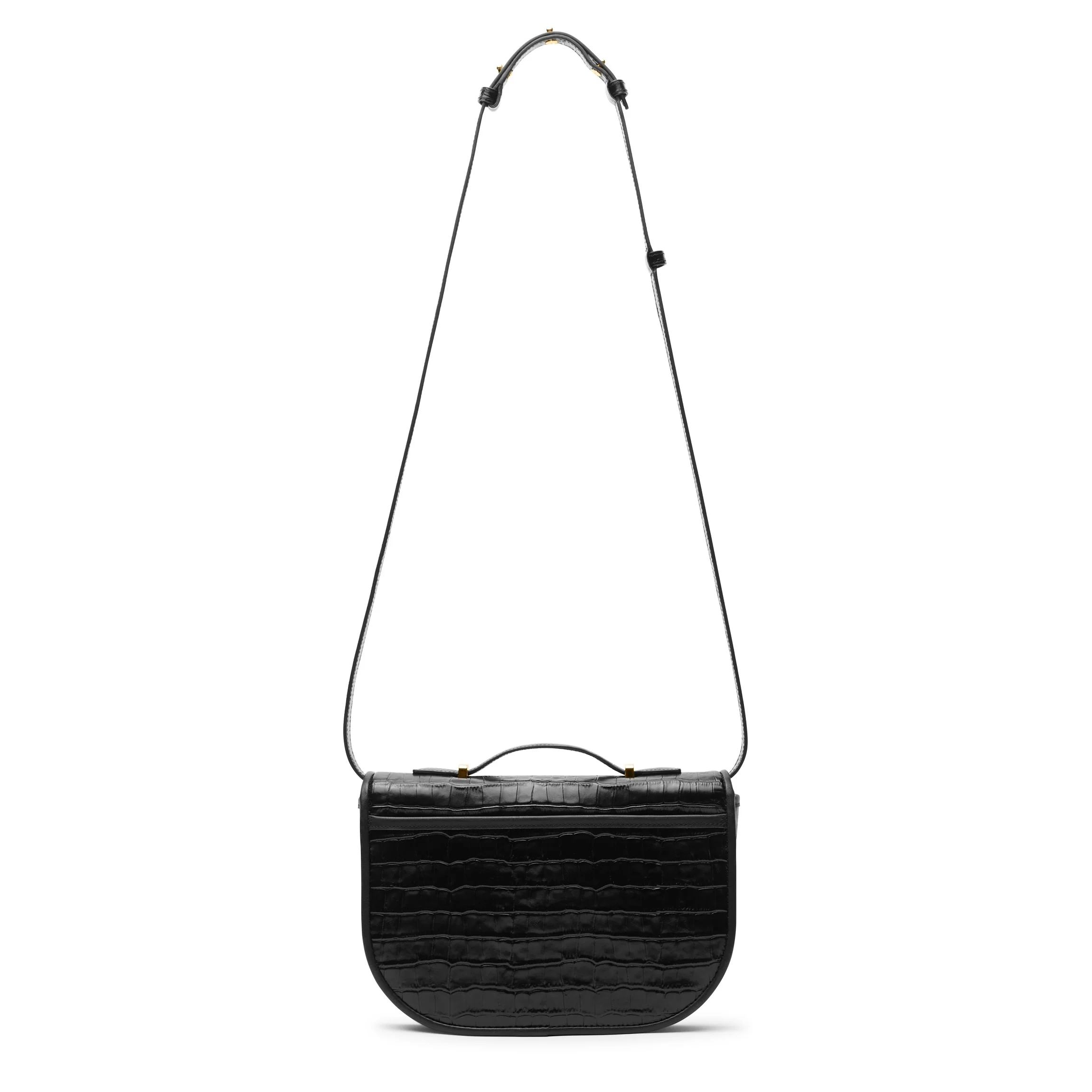 Katy Medium Saddle Bag Black Croc - Image 5
