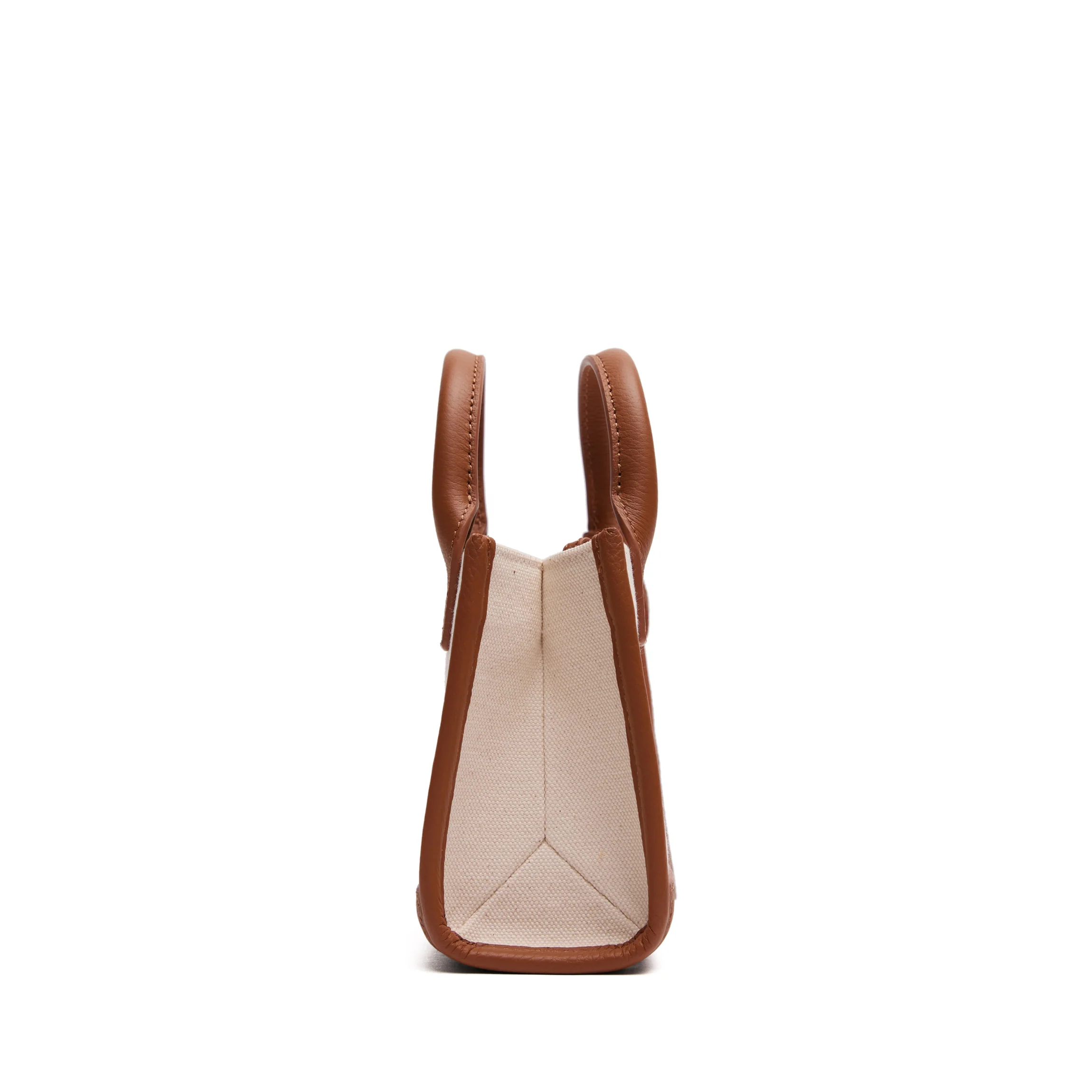 Kress Micro Crossbody Natural Canvas/Saddle Brown - Image 6