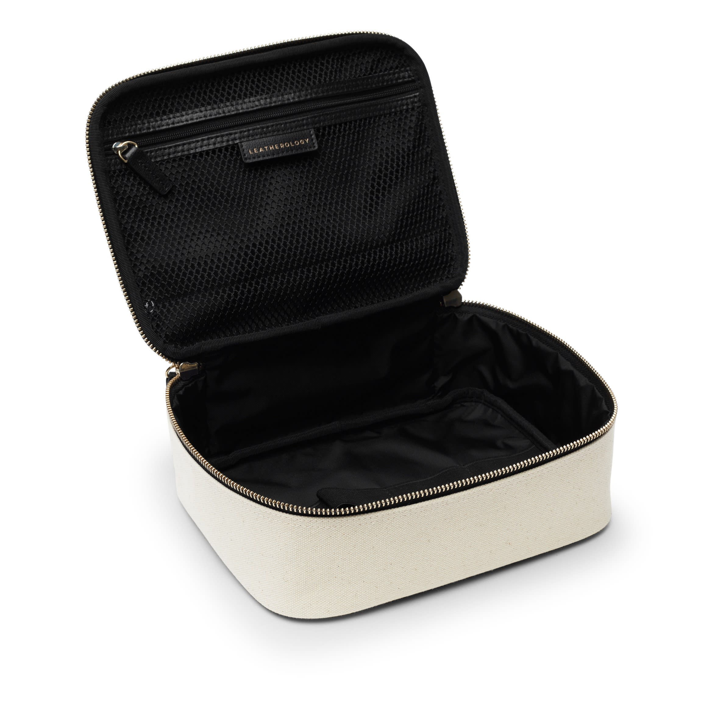 Large Travel Organizer in Canvas Natural Canvas/Black - Image 4