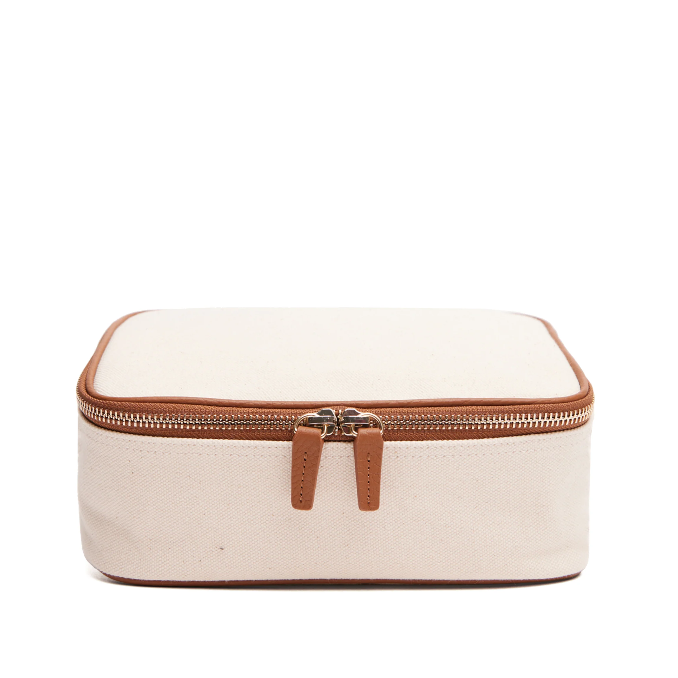 Large Travel Organizer in Canvas Natural Canvas/Saddle Brown - Image 4