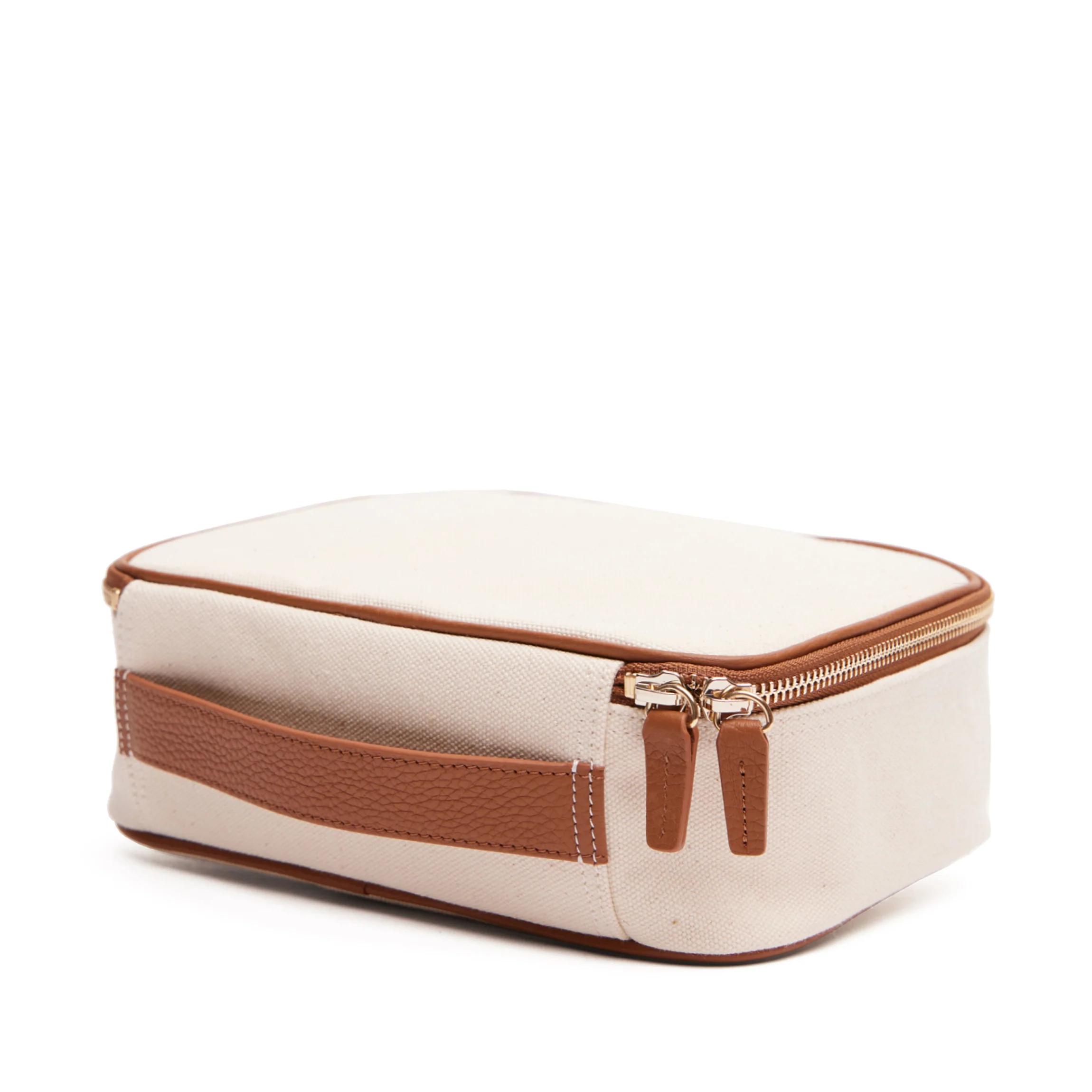 Large Travel Organizer in Canvas Natural Canvas/Saddle Brown - Image 5