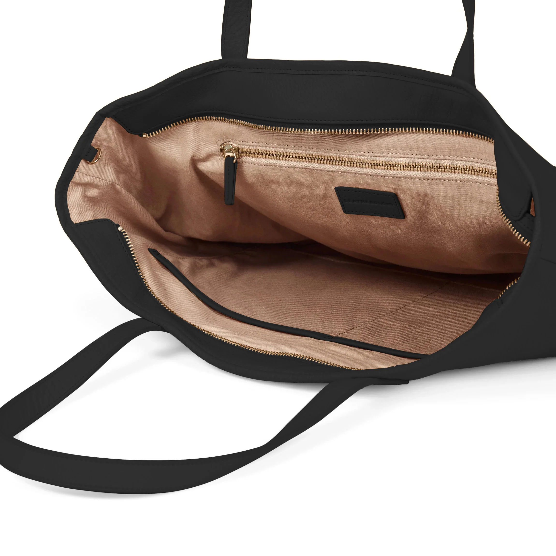 Large Zippered Downtown Tote Black Pebble - Image 4