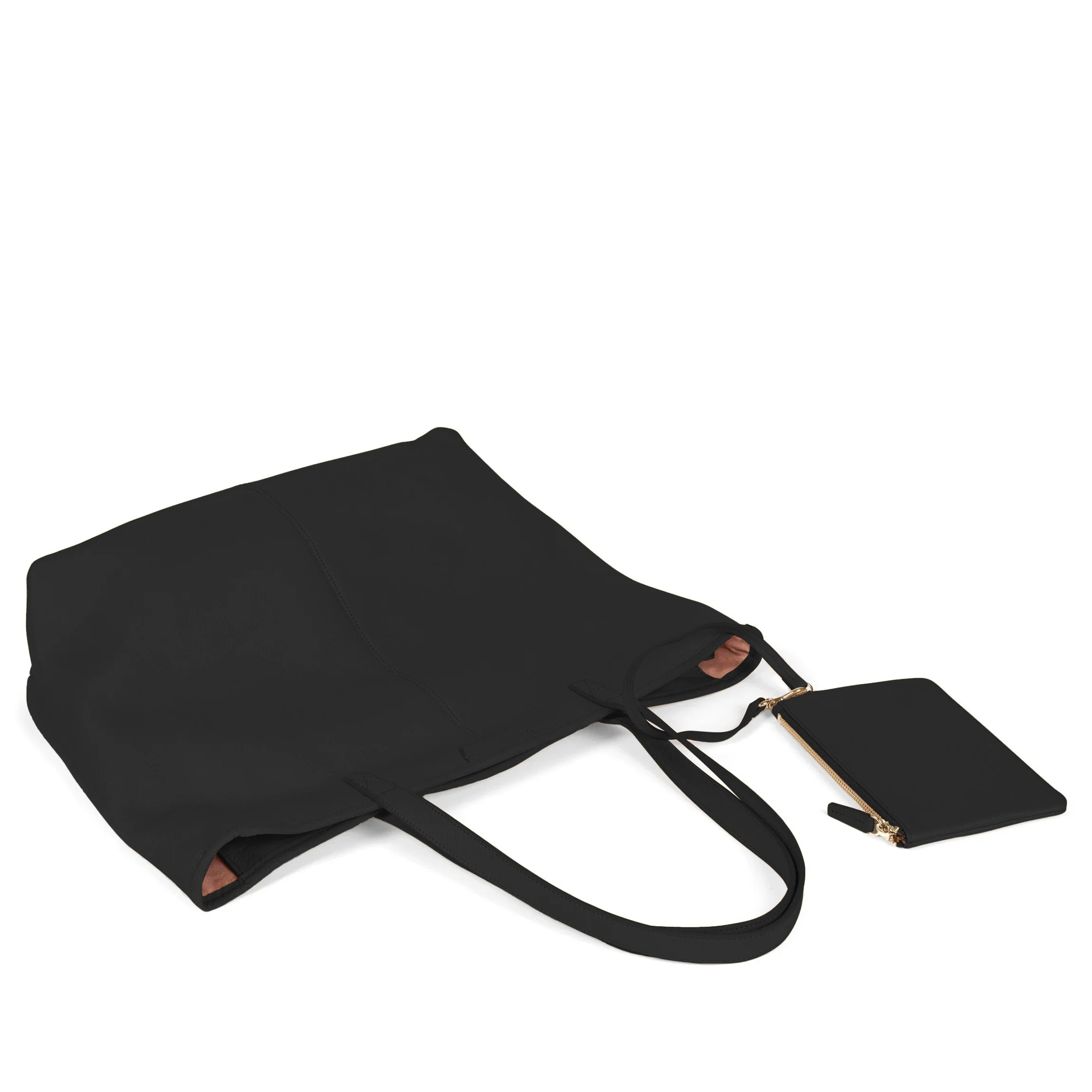 Large Zippered Downtown Tote Black Pebble - Image 5