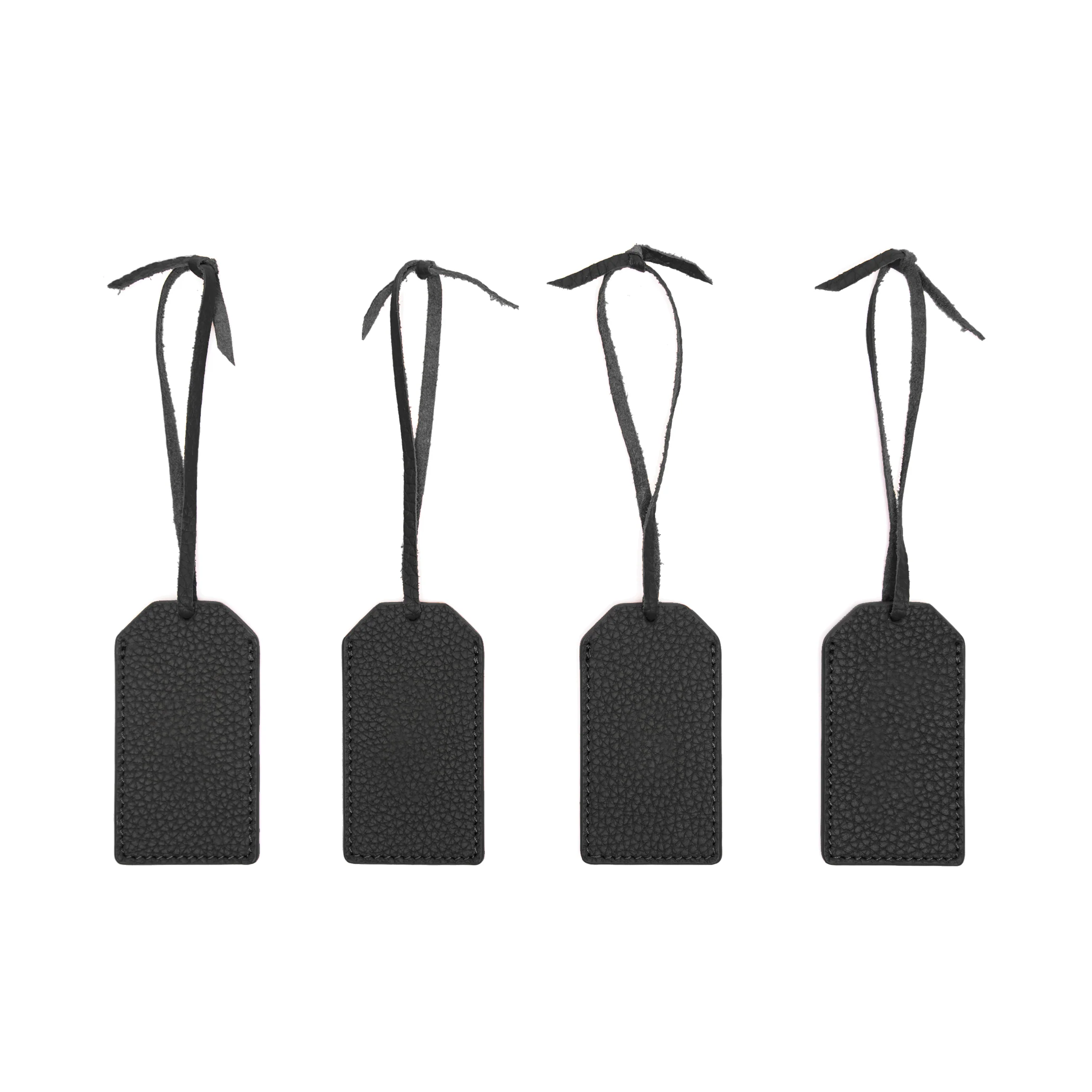 Leather Gift Tags, Set of 4 Black Pebble