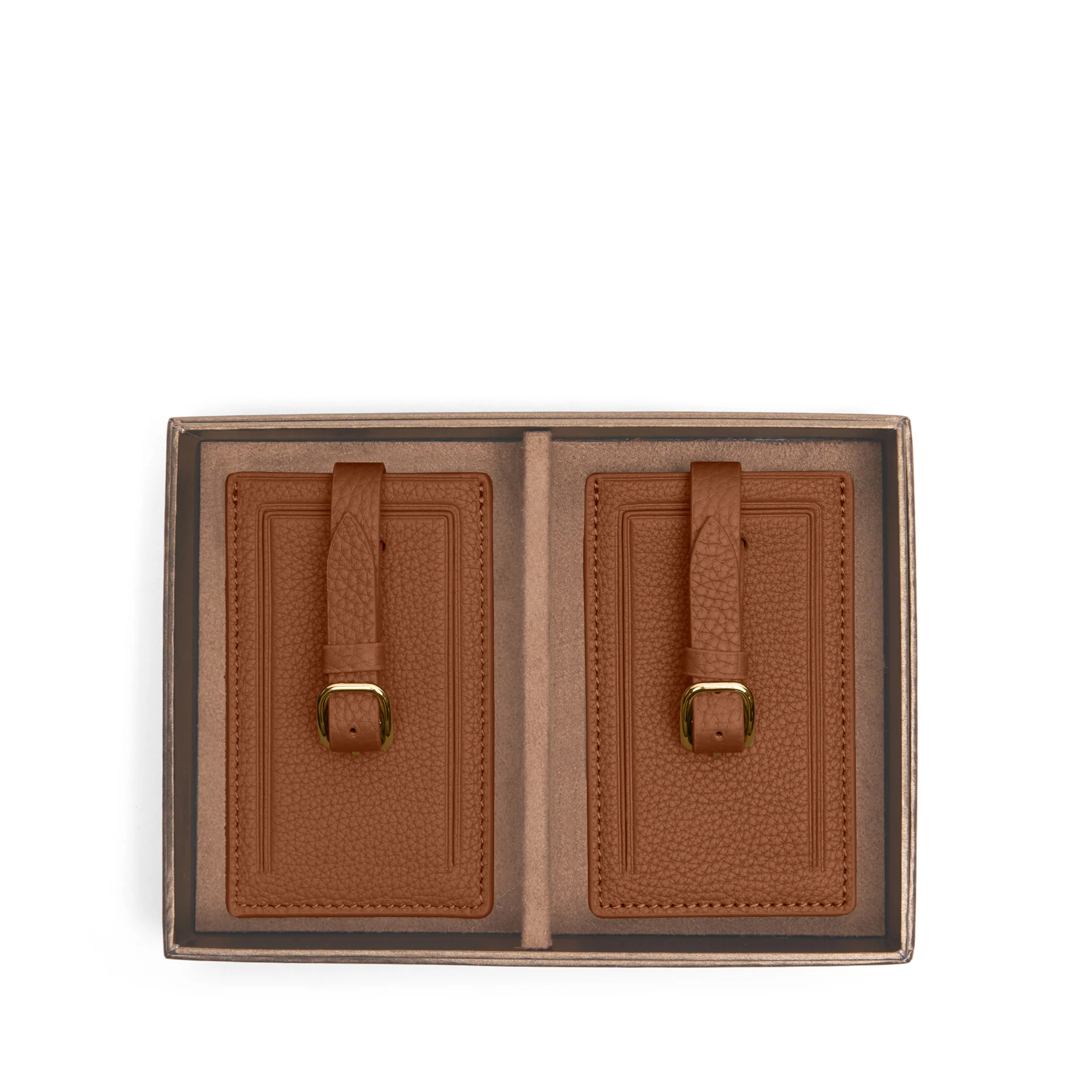 Luggage Tag Duo Gift Set Saddle Brown - Image 4