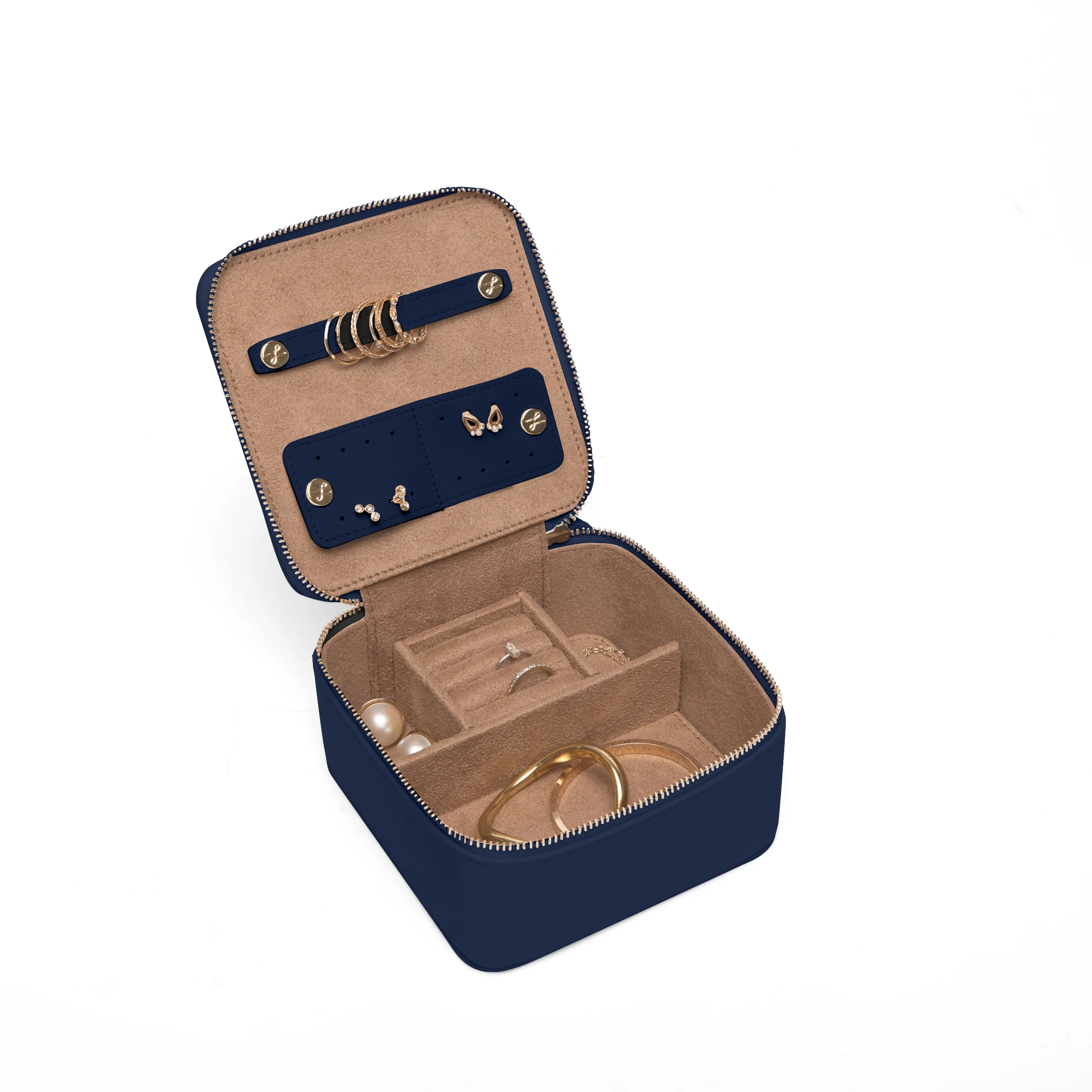 Medium Jewelry Ring Box Navy Blue