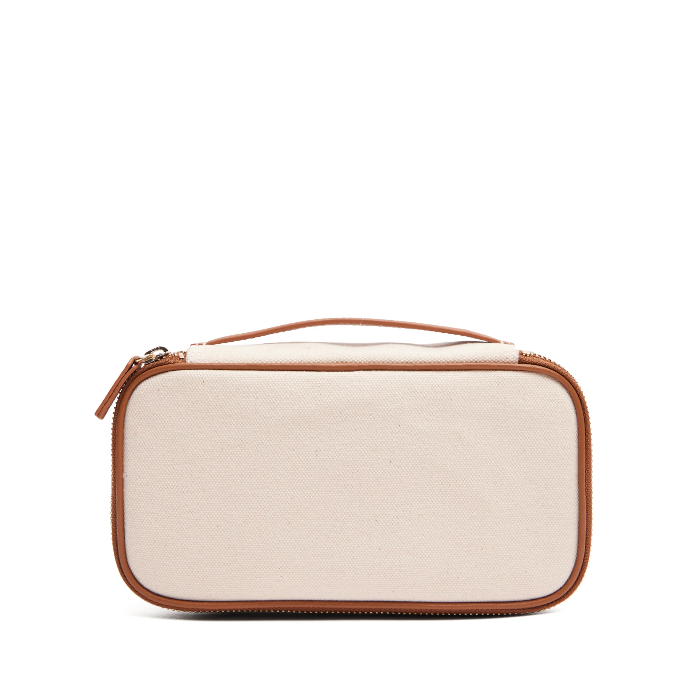 Medium Travel Organizer in Canvas Natural Canvas/Saddle Brown