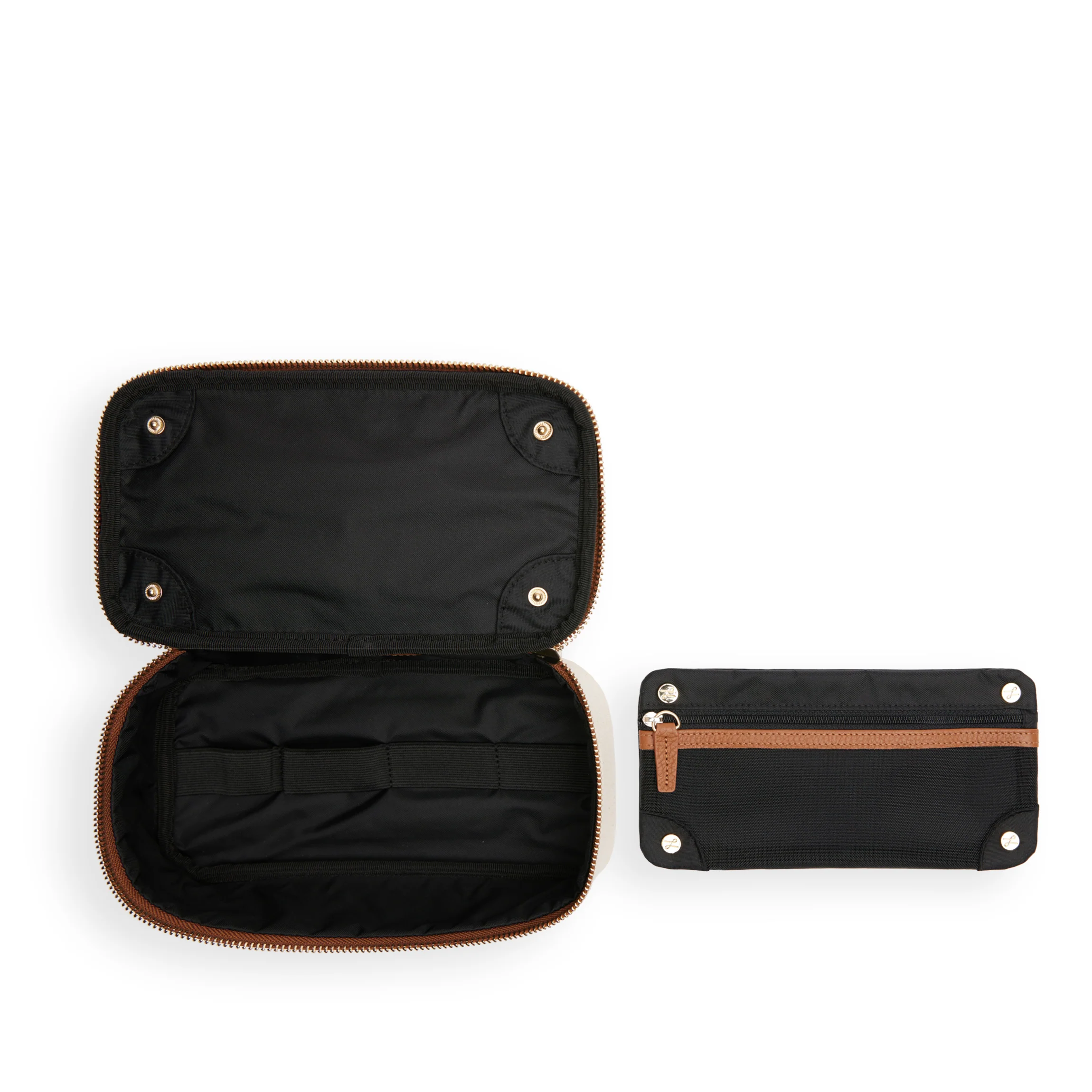 Medium Travel Organizer in Canvas Natural Canvas/Saddle Brown - Image 3