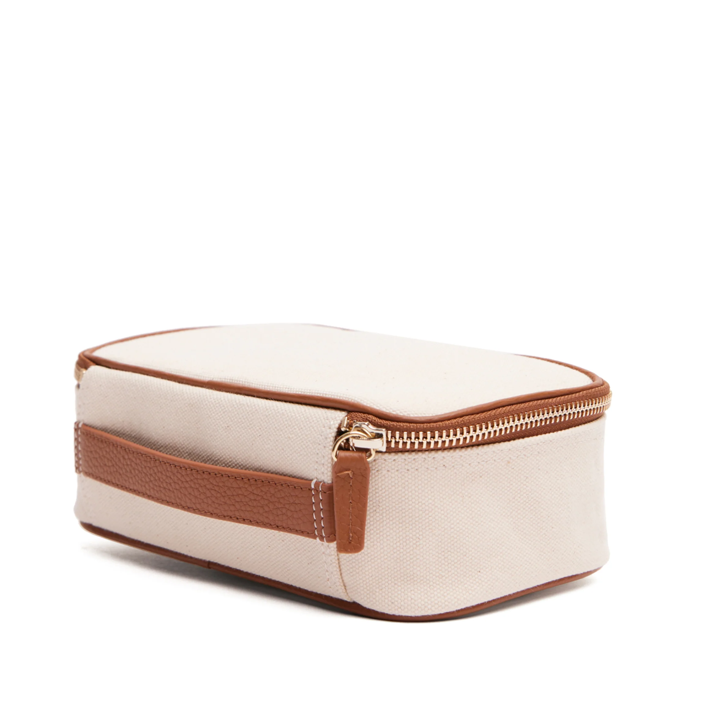 Medium Travel Organizer in Canvas Natural Canvas/Saddle Brown - Image 5