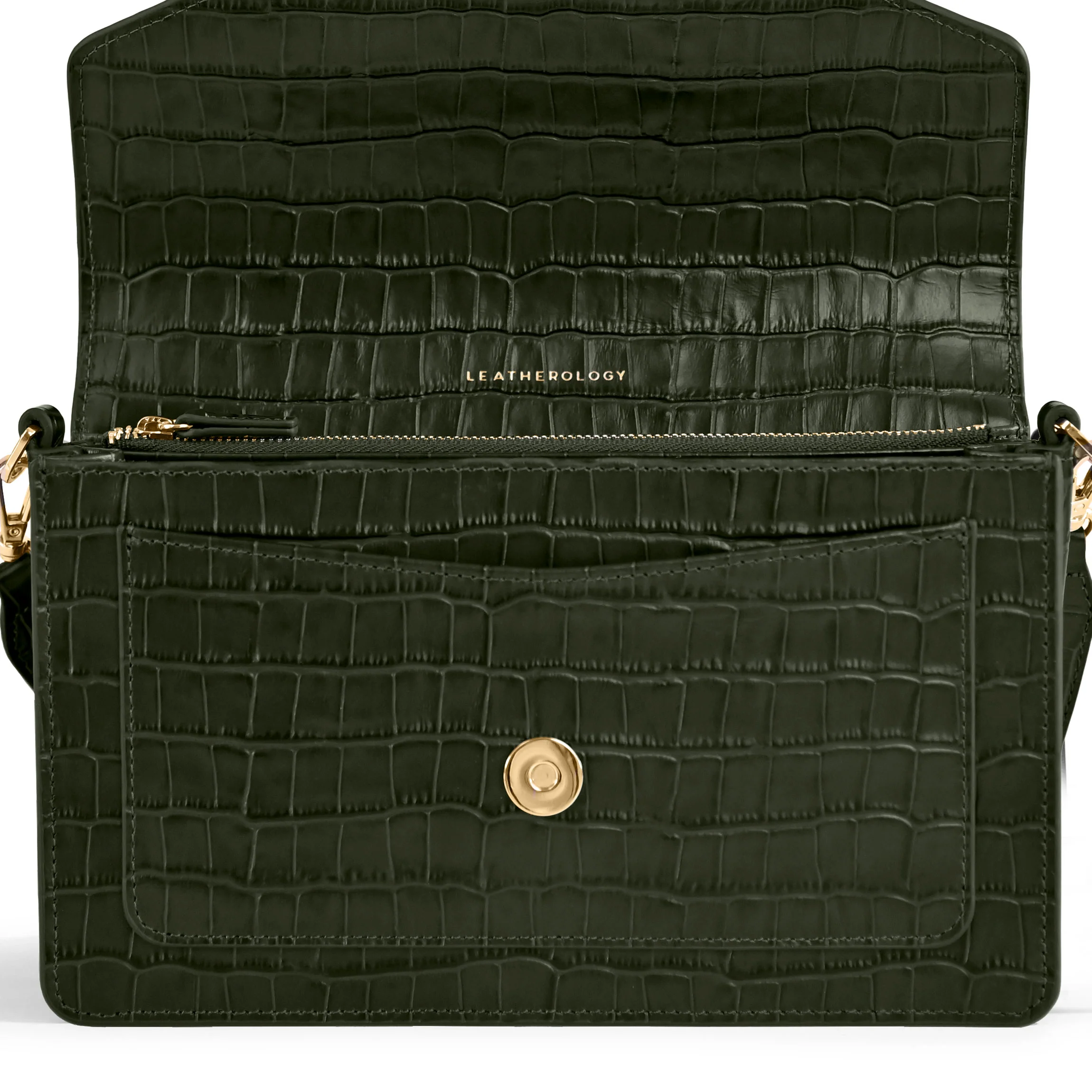 Medium Willow Envelope Bag Forest Croc - Image 3