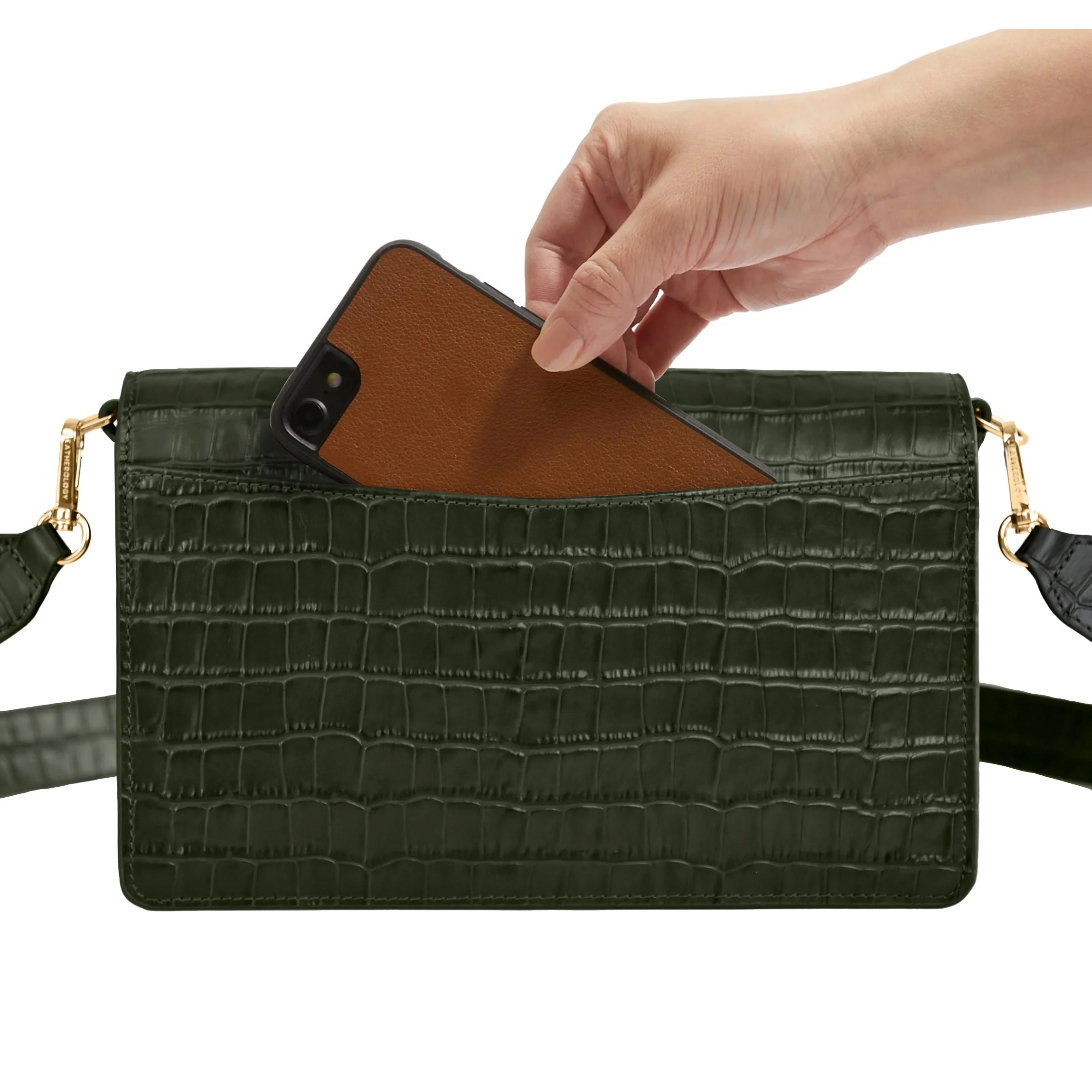 Medium Willow Envelope Bag Forest Croc - Image 5