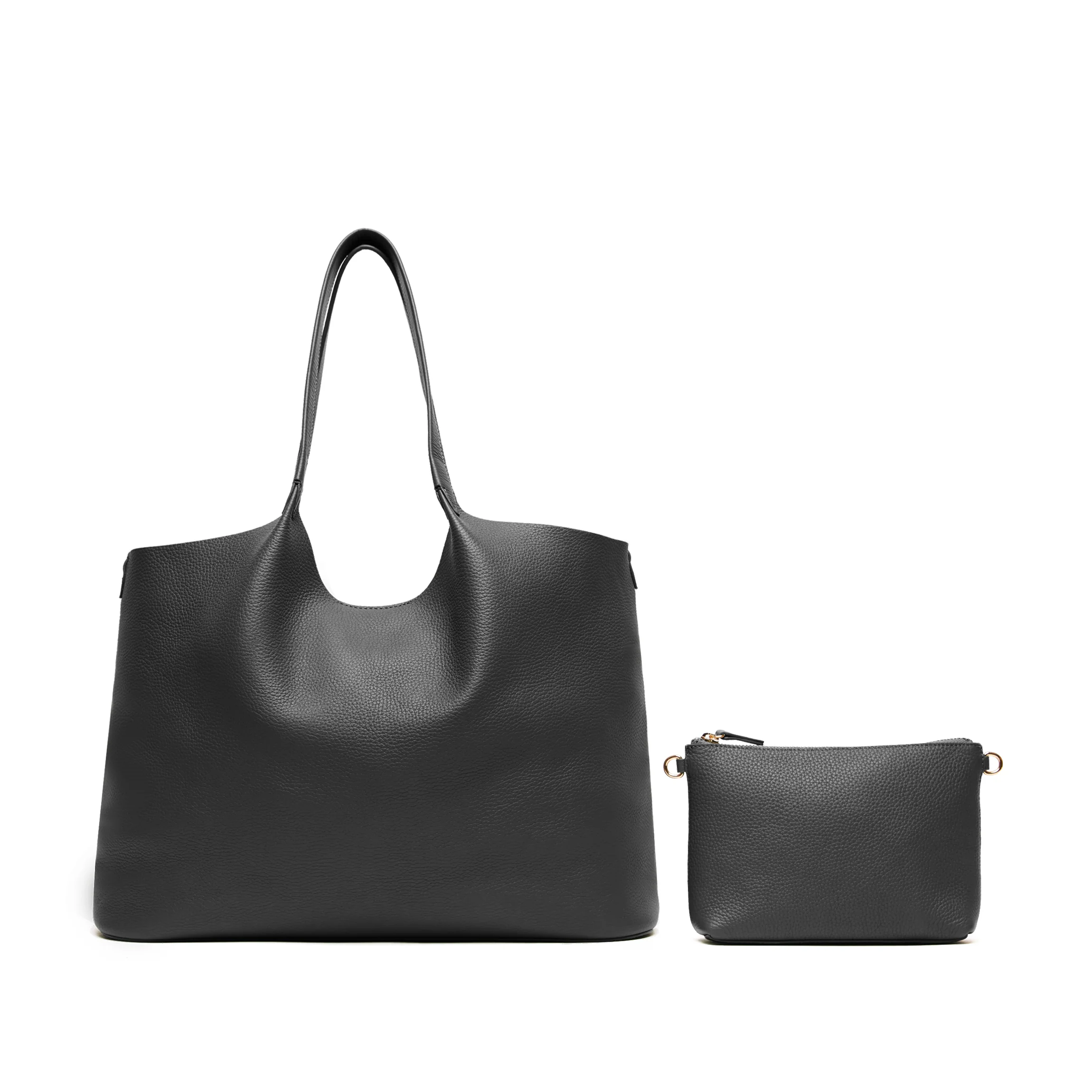 Mia Horizontal Tote Black Pebble - Image 6
