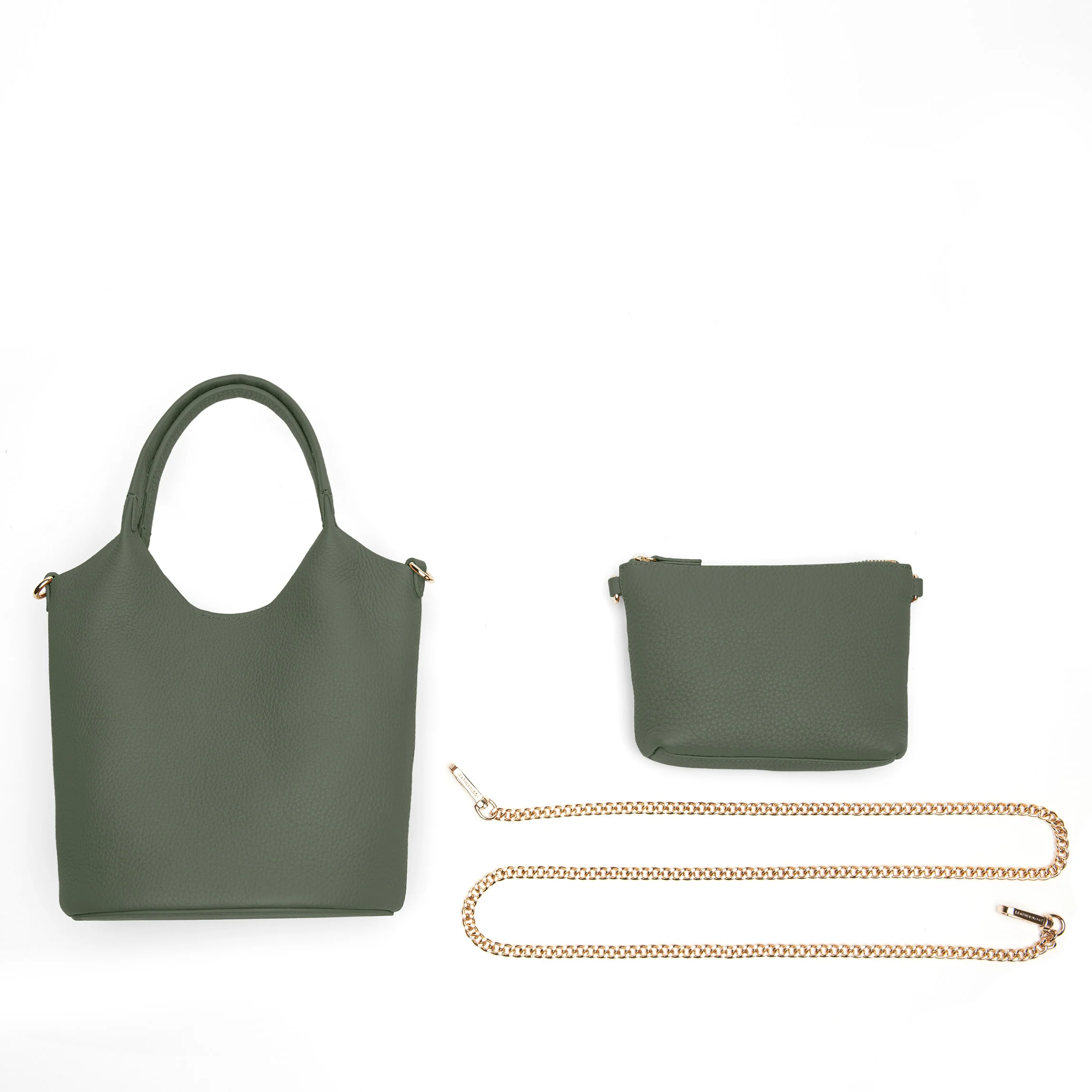 Mia Small Bucket Tote Moss - Image 9
