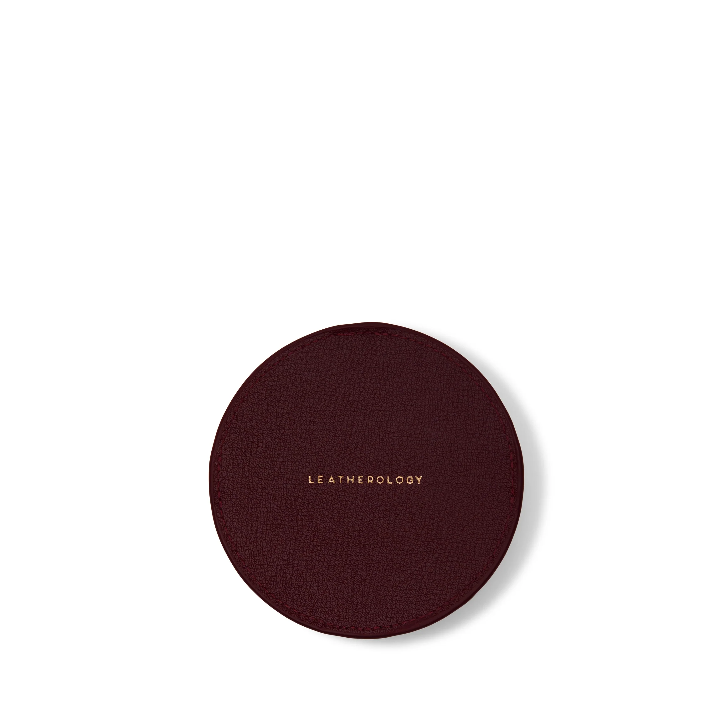 Modern Round Coasters and Holder, Set of 8 Oxblood - Image 4