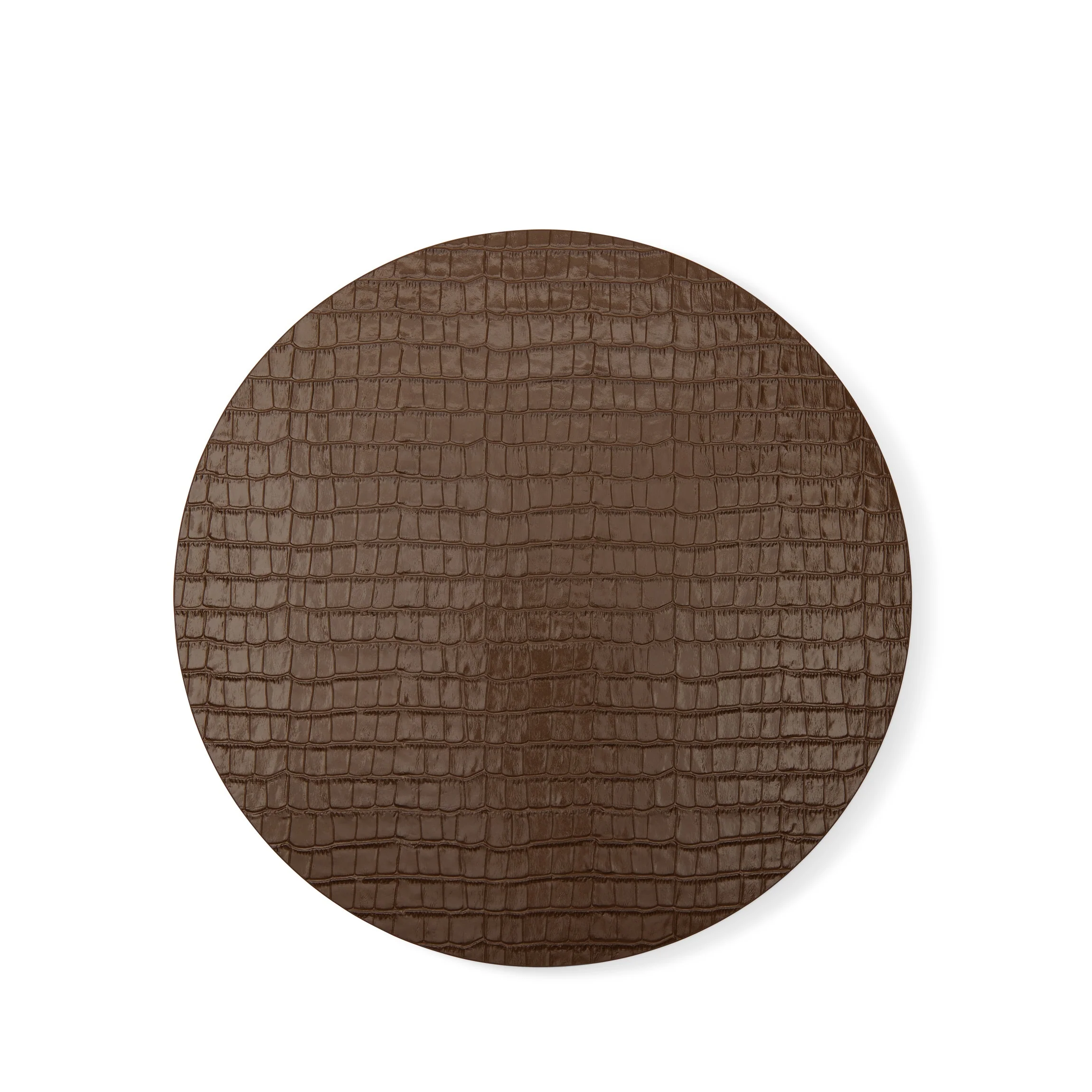 Modern Round Placemats, Set of 2 Cocoa Croc - Image 4