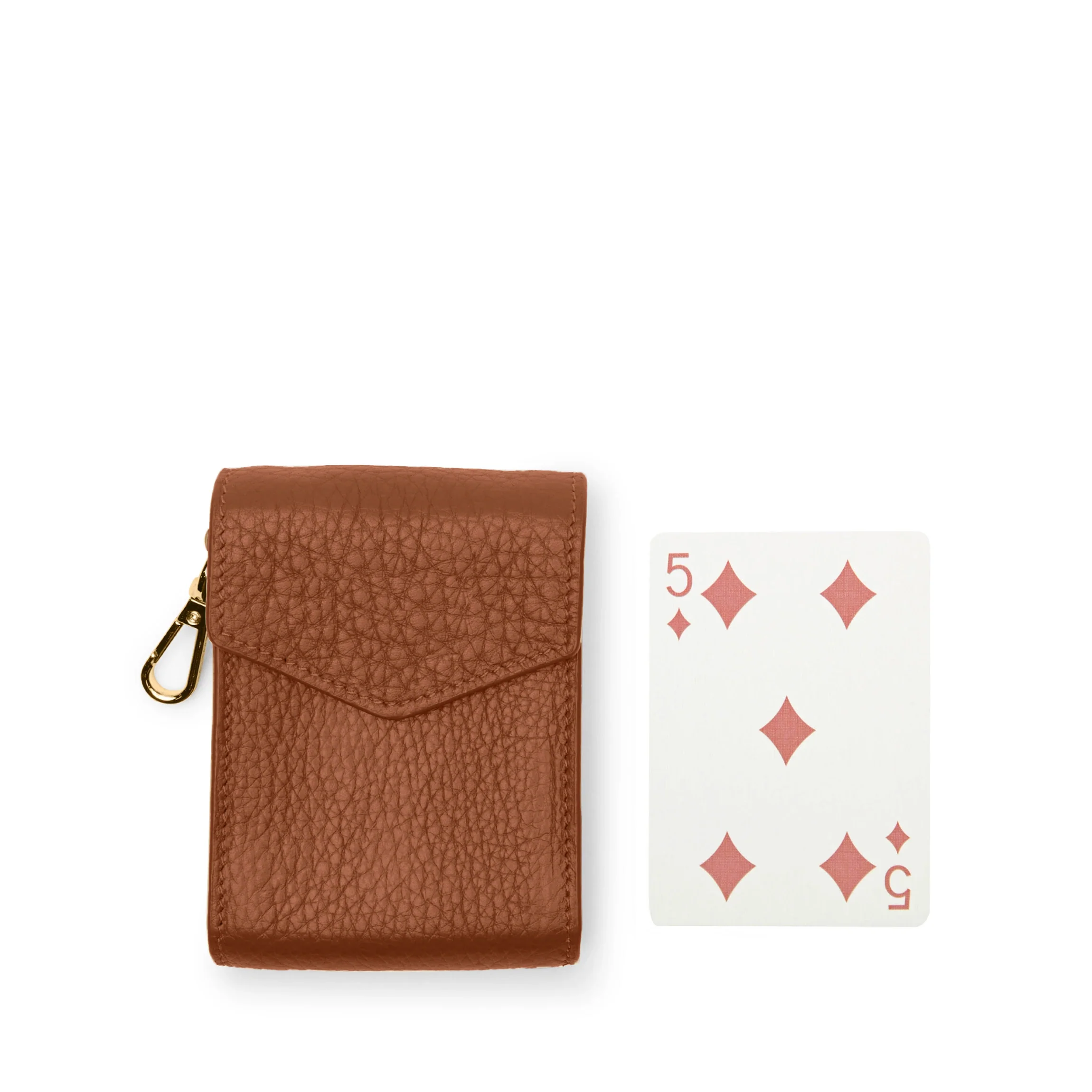 Portable Single Playing Card Case Saddle Brown - Image 4