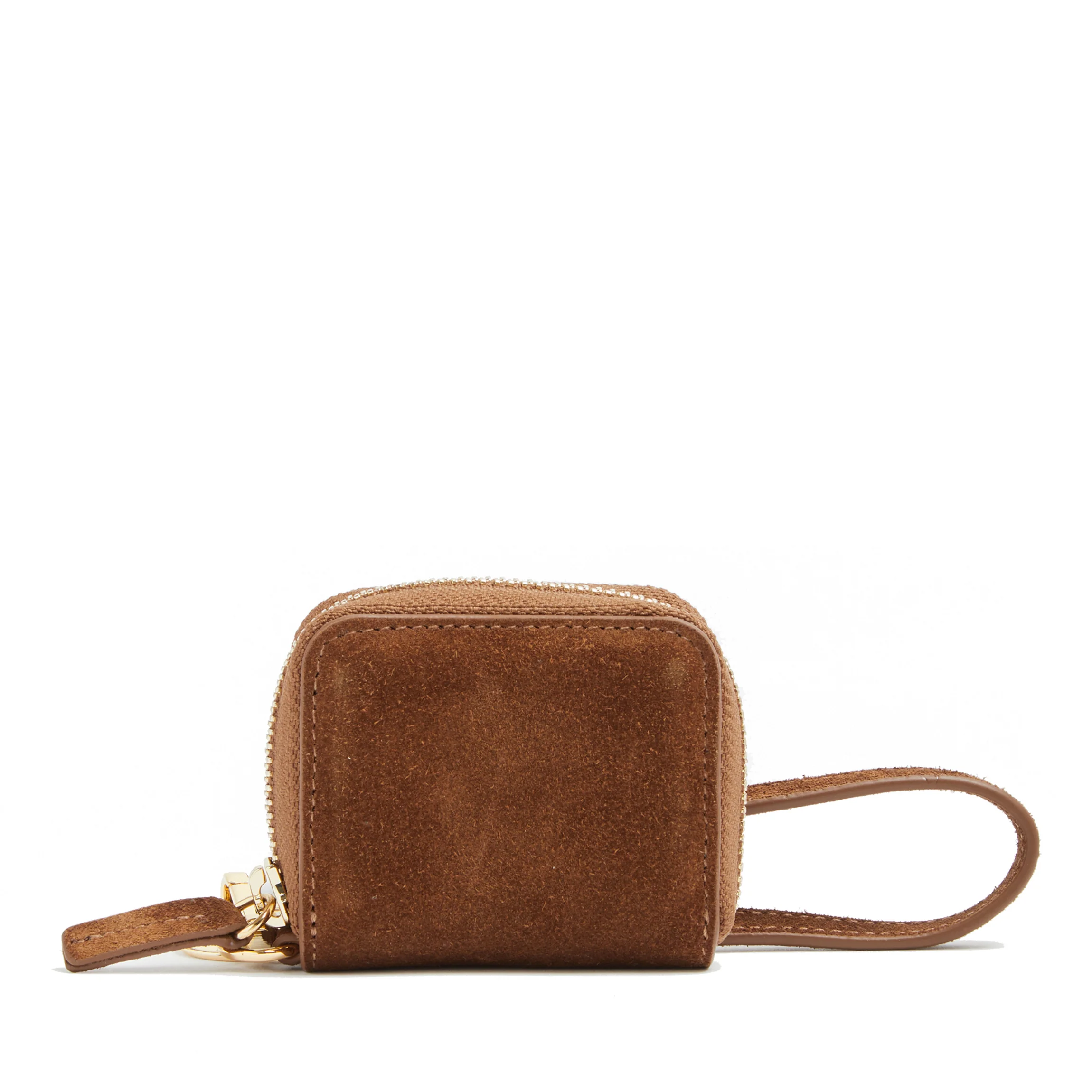 Portable Wristlet AirPod Case Russet Suede