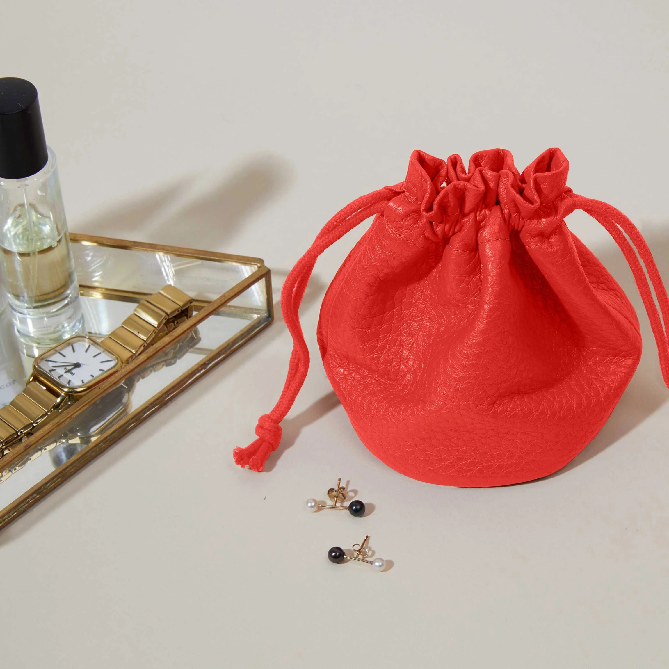Round Drawstring Pouch Buoy Red - Image 2