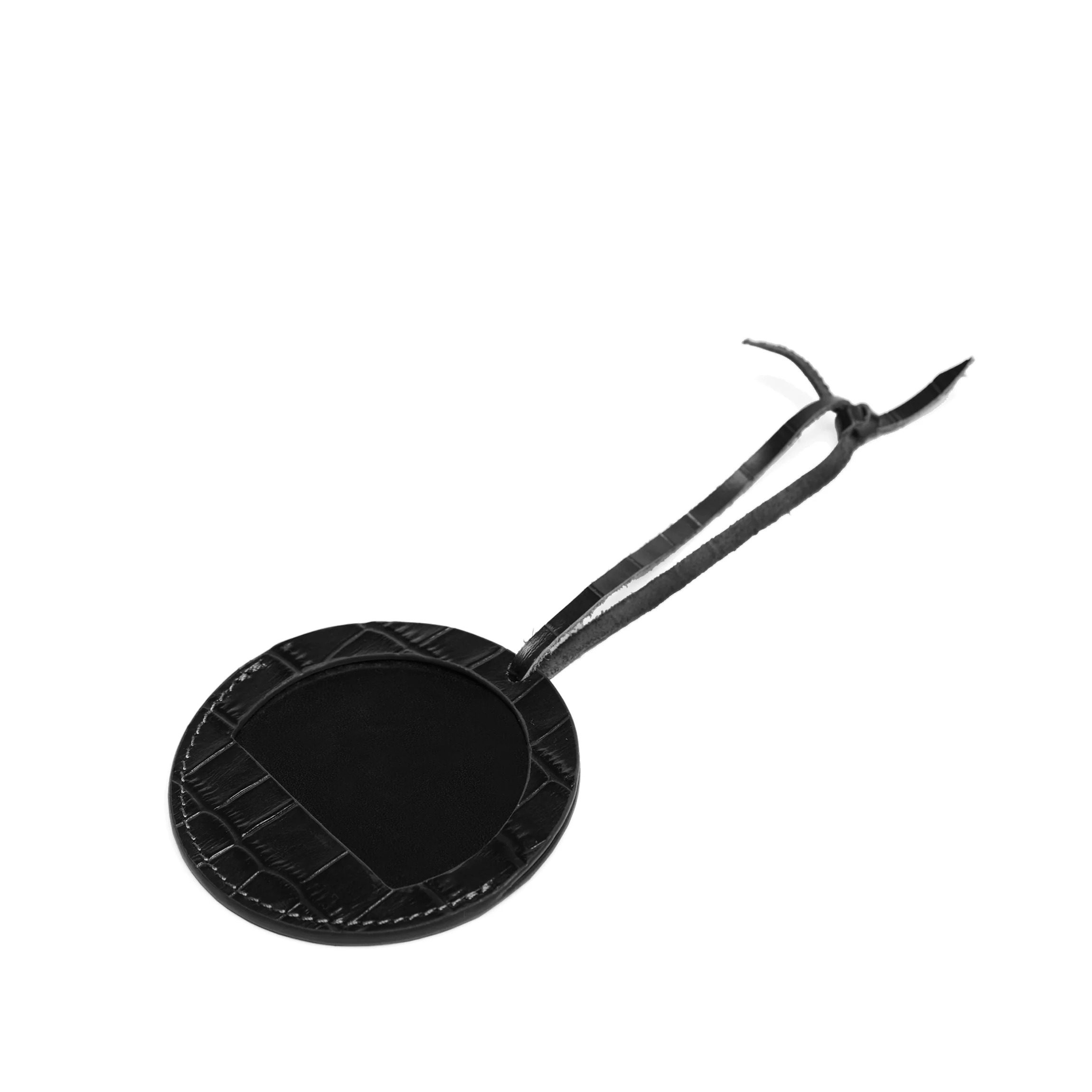 Round Photo Frame Ornament Black Croc - Image 3