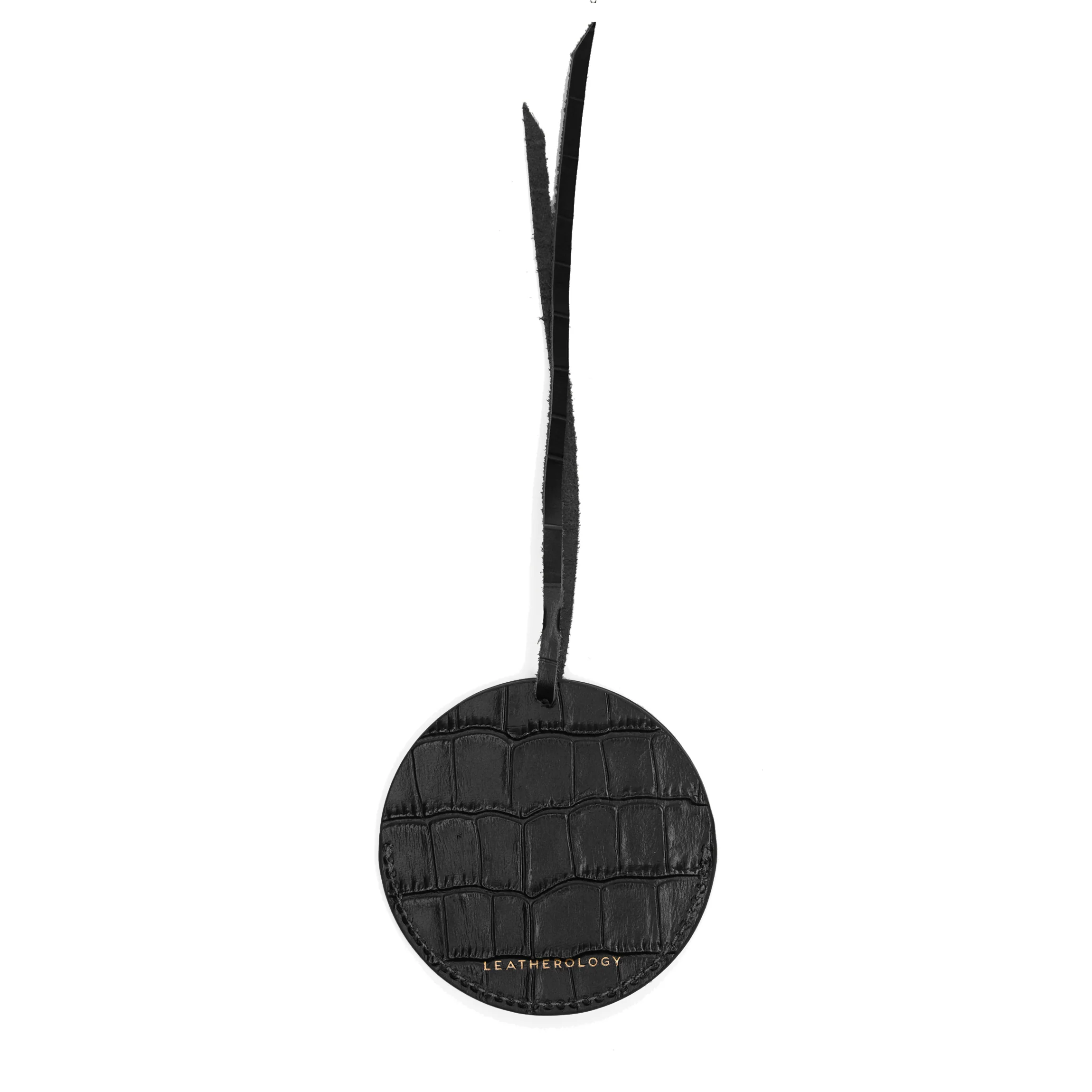 Round Photo Frame Ornament Black Croc - Image 4