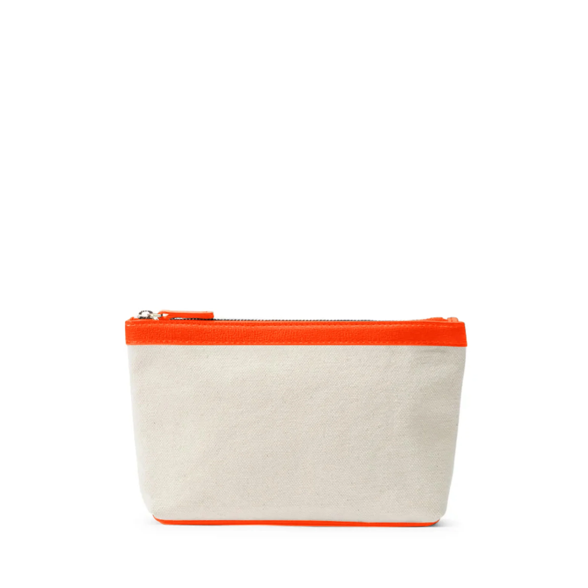 Small Accessories Pouch in Canvas Natural Canvas/Clementine - Image 4