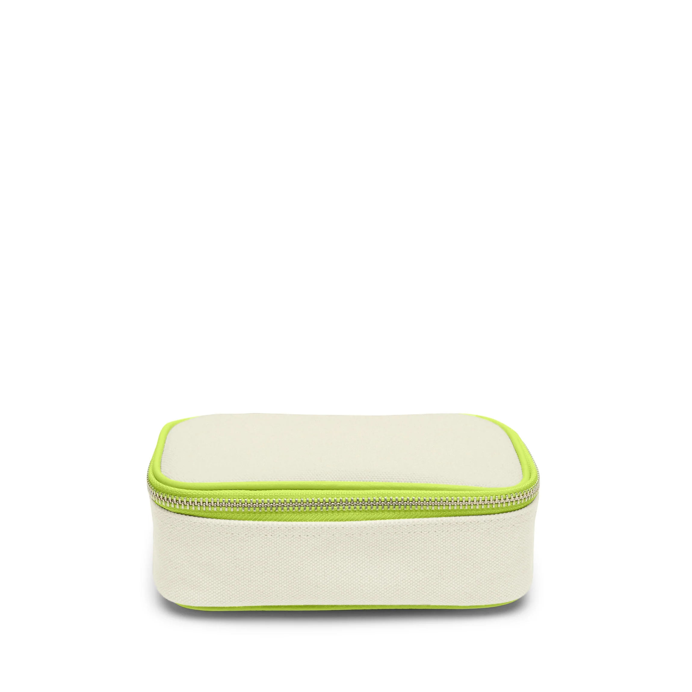Small Travel Organizer in Canvas Natural Canvas/Lime - Image 3