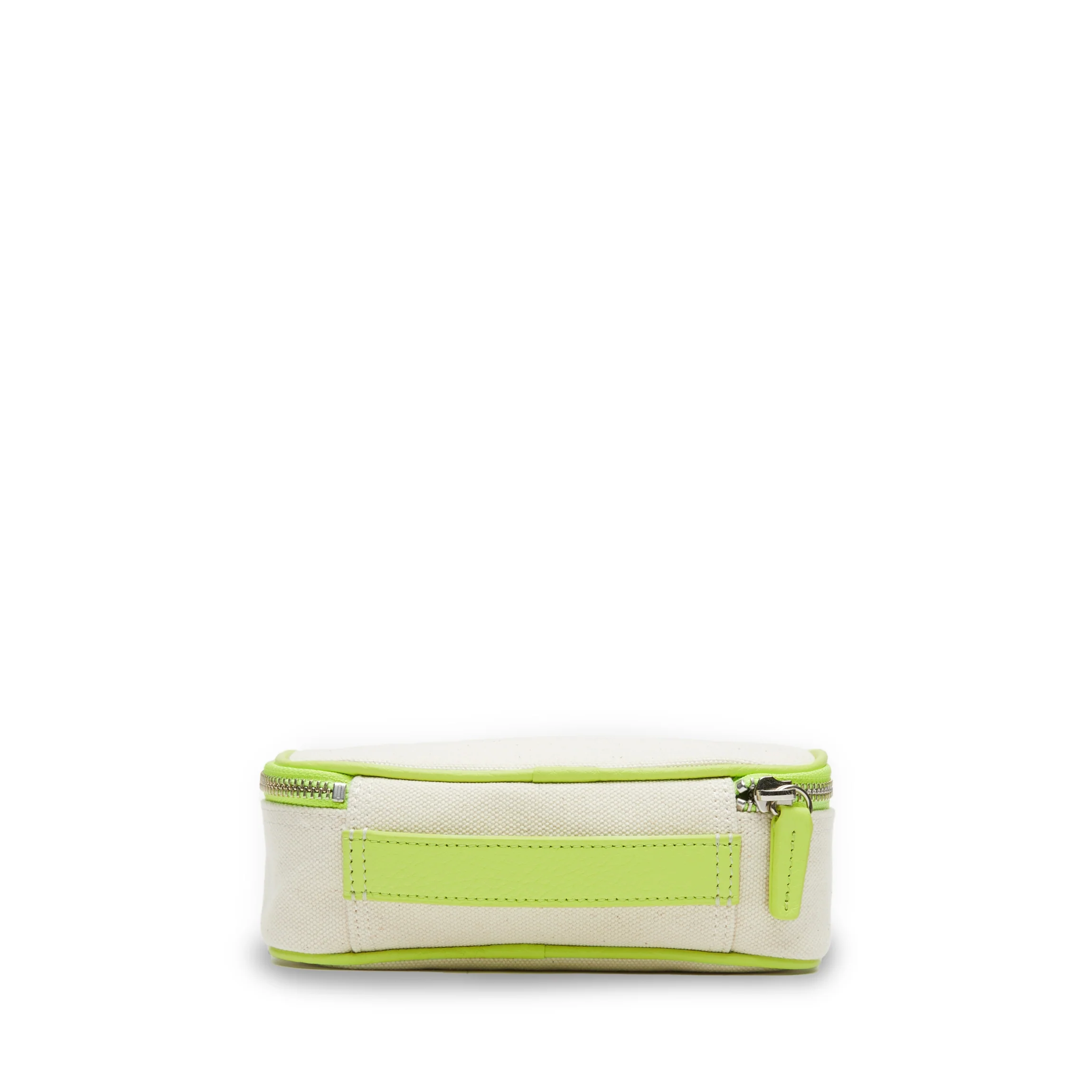 Small Travel Organizer in Canvas Natural Canvas/Lime - Image 4