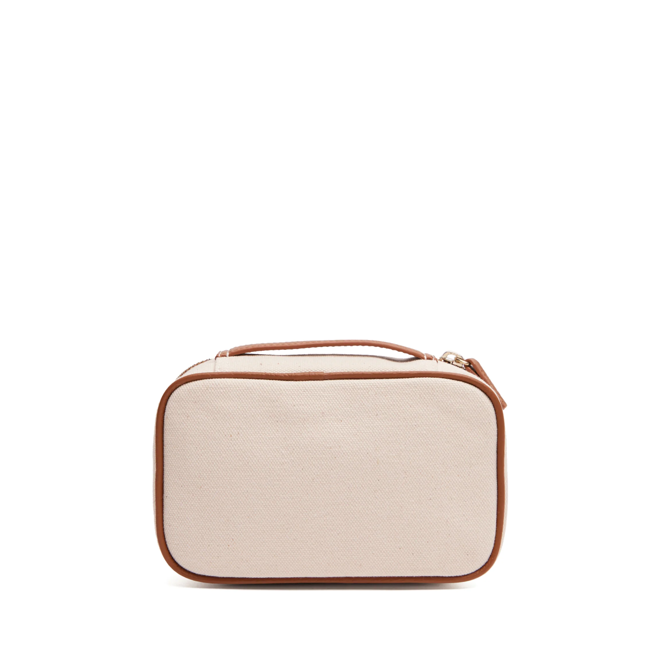 Small Travel Organizer in Canvas Natural Canvas/Saddle Brown - Image 6