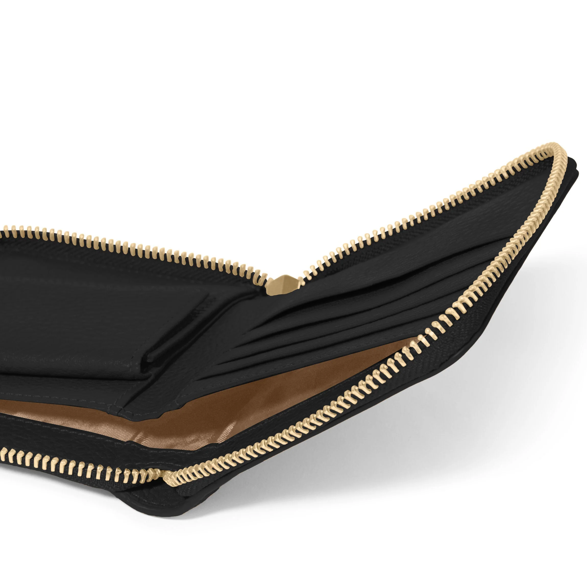 Small Zippered Wallet Black Pebble - Image 4