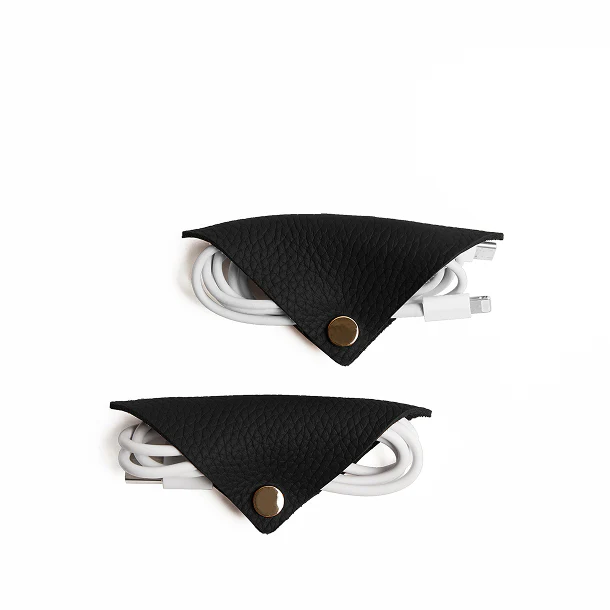 Snap Cord Wrap, Set of 2 Black Pebble