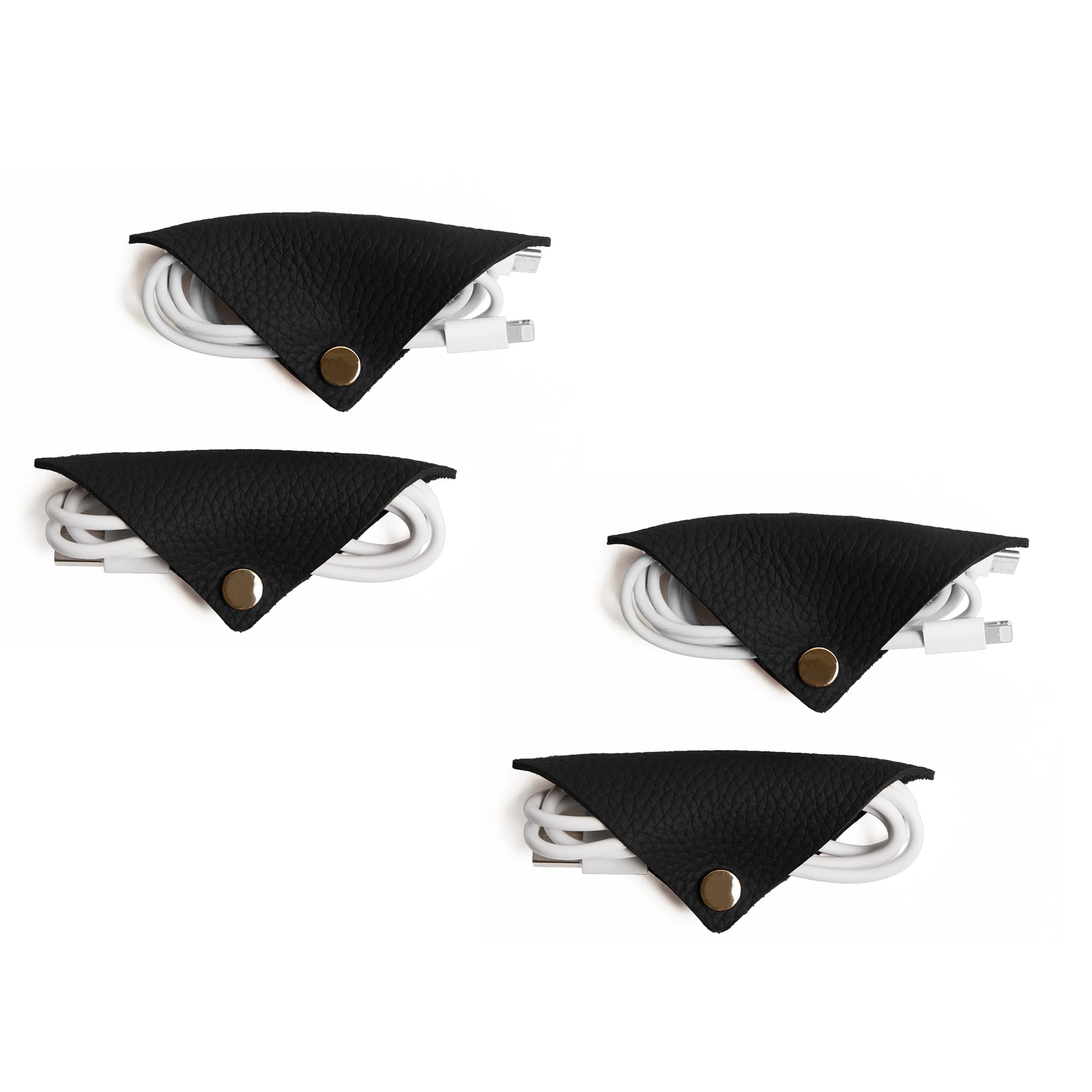 Snap Cord Wrap, Set of 4 Black Pebble