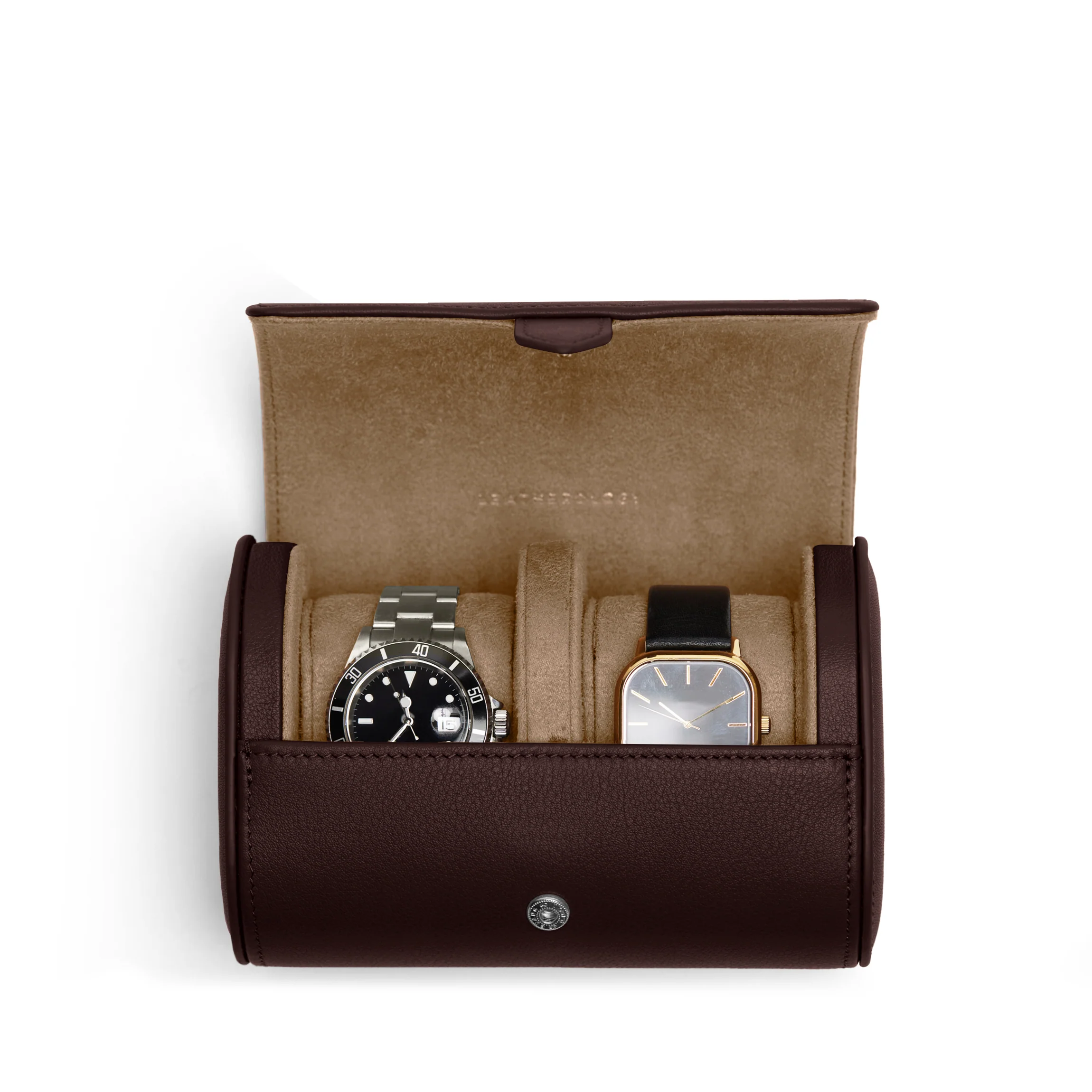 Travel Double Watch Roll Brown - Image 3