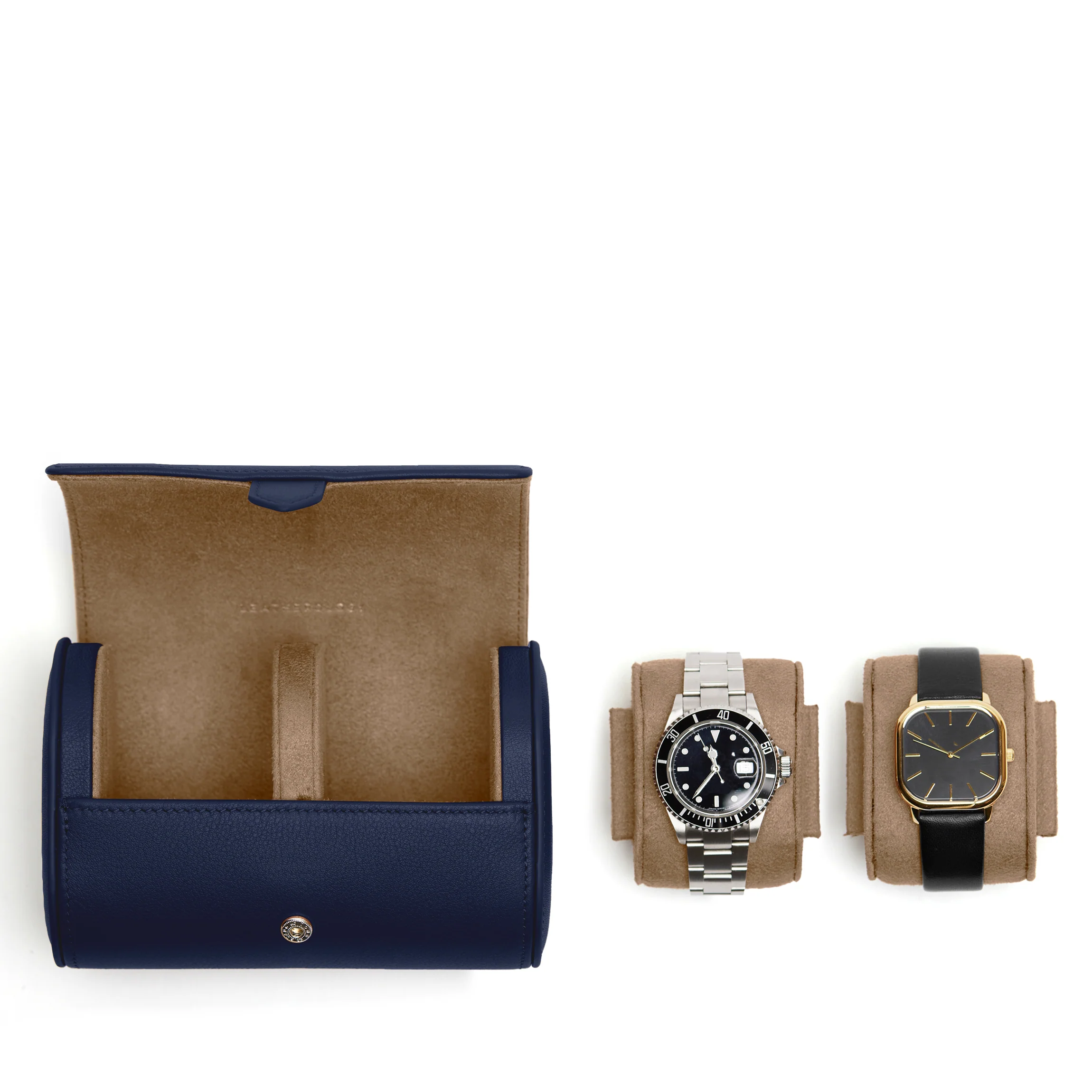 Travel Double Watch Roll Navy Blue - Image 4