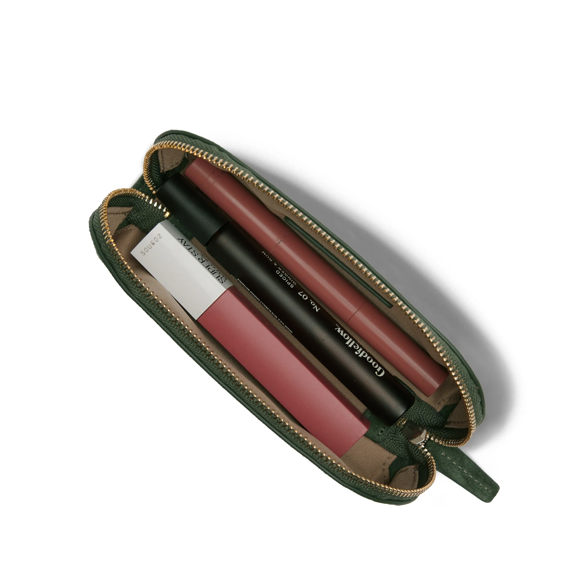 Travel Makeup Pouch Juniper Suede - Image 5
