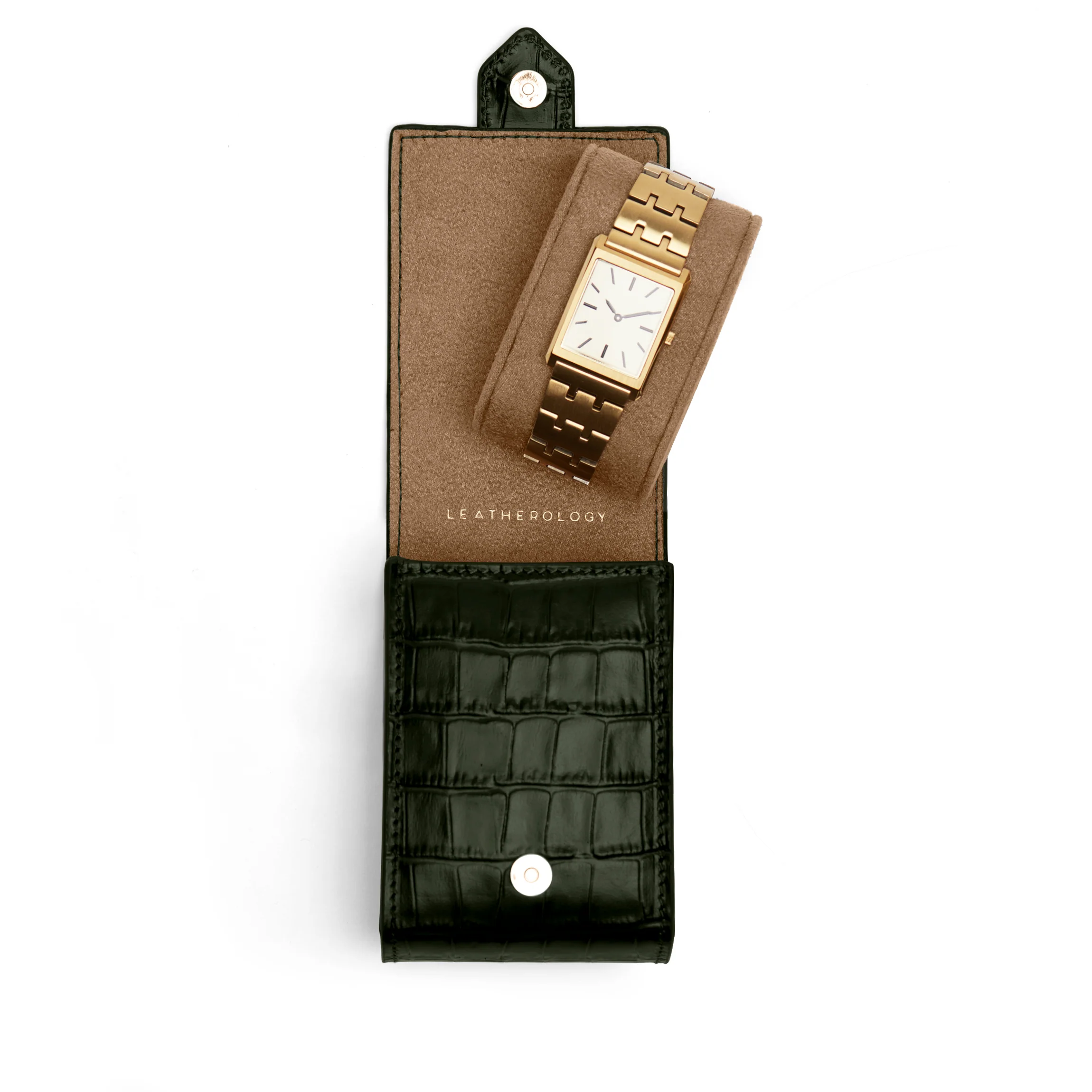 Travel Single Watch Pouch Forest Croc - Image 2