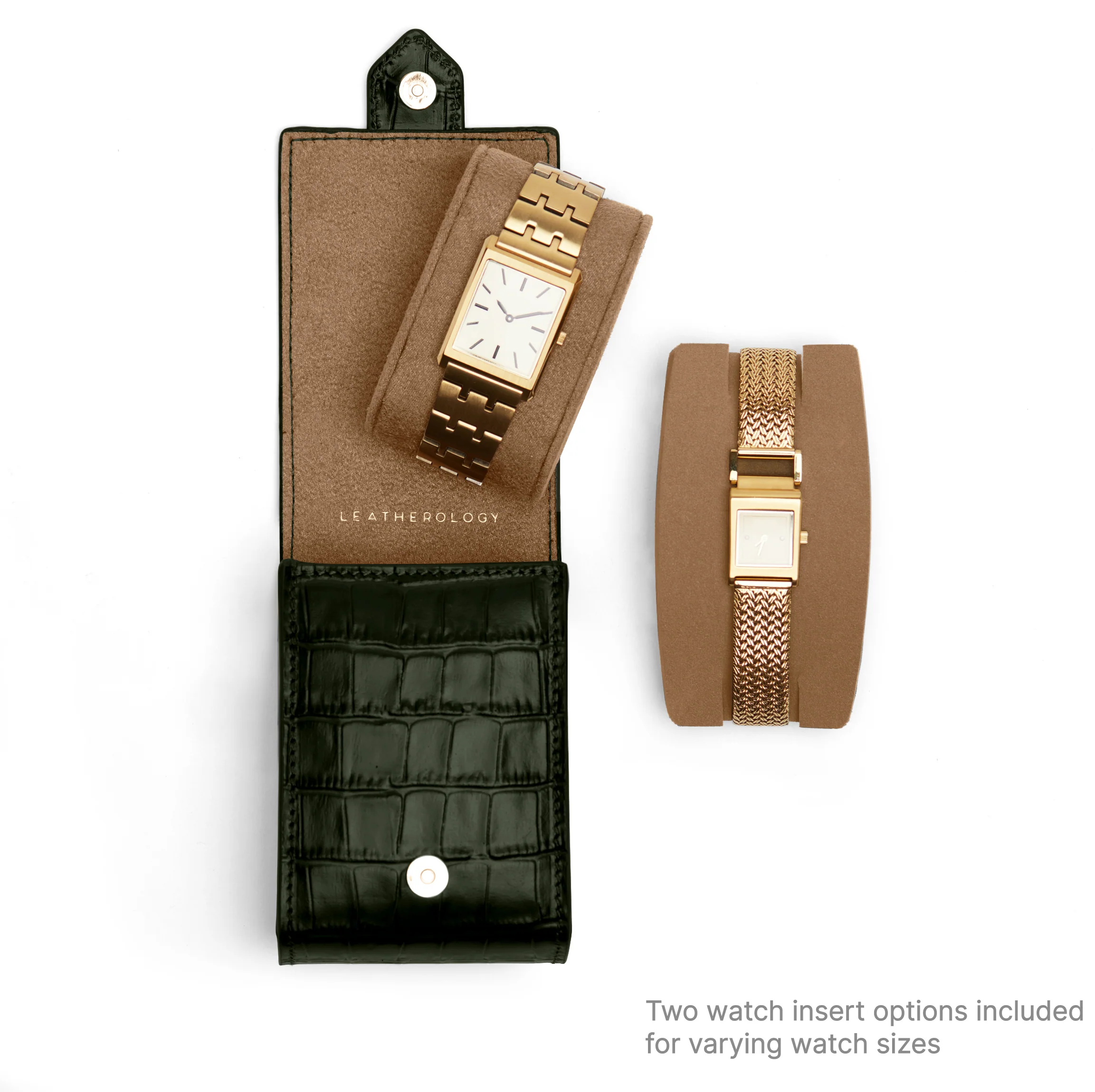Travel Single Watch Pouch Forest Croc - Image 3