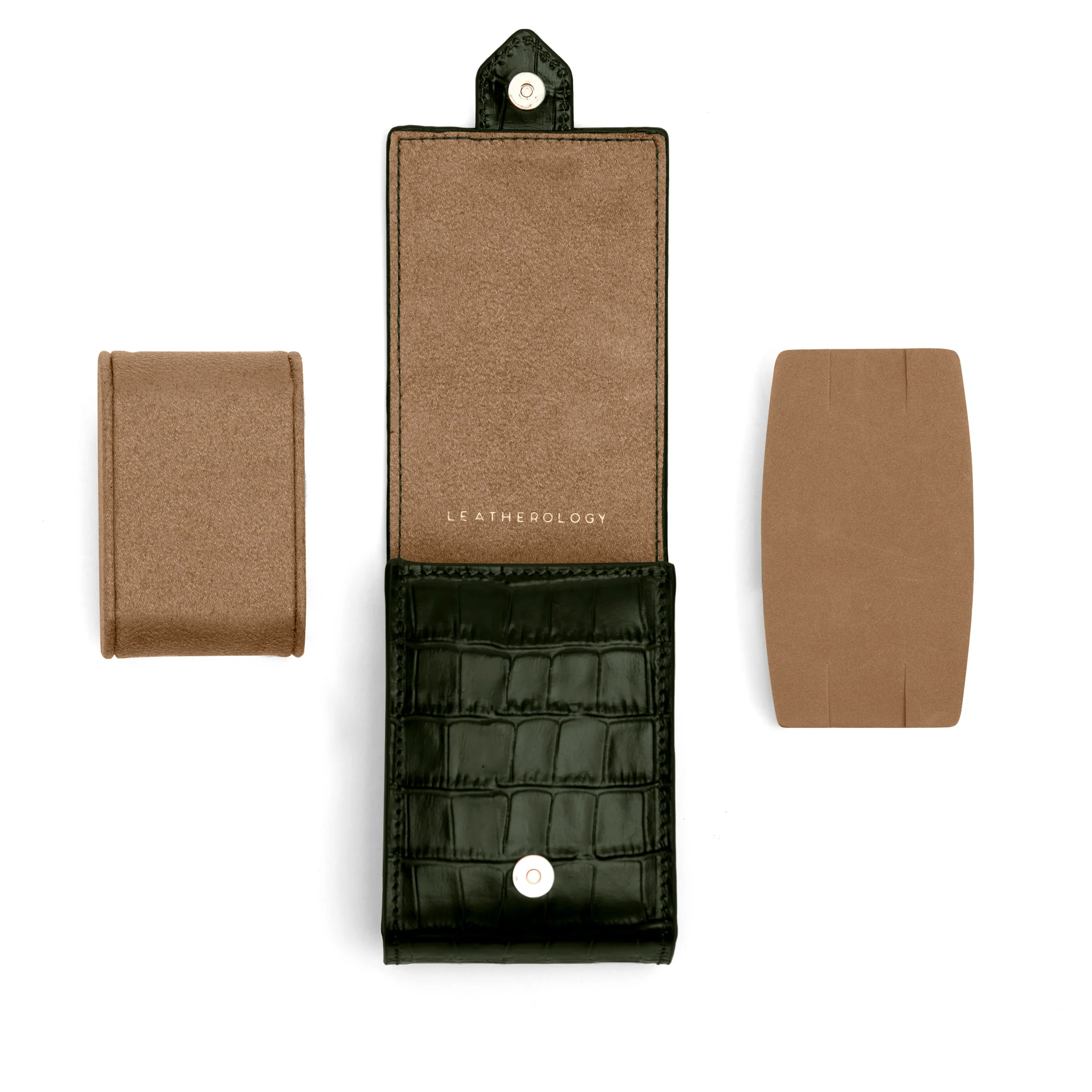 Travel Single Watch Pouch Forest Croc - Image 4